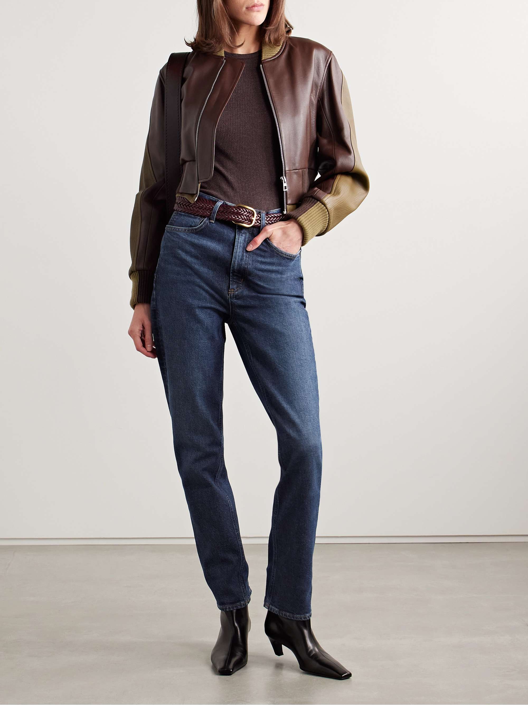 High Rise Stovepipe straight-leg organic jeans view