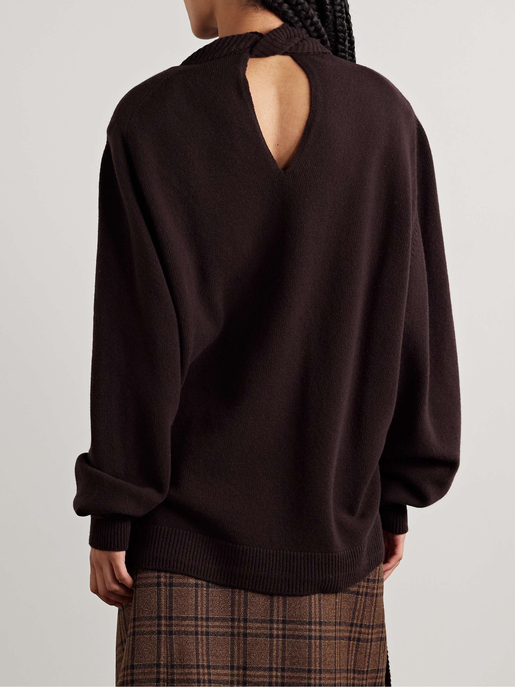 Cutout wool turtleneck sweater view