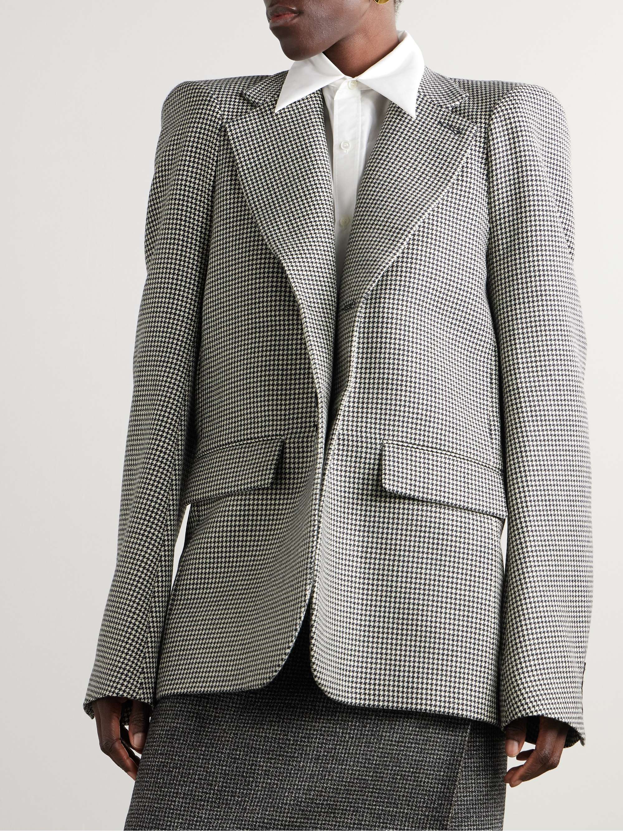 Houndstooth wool blazer view