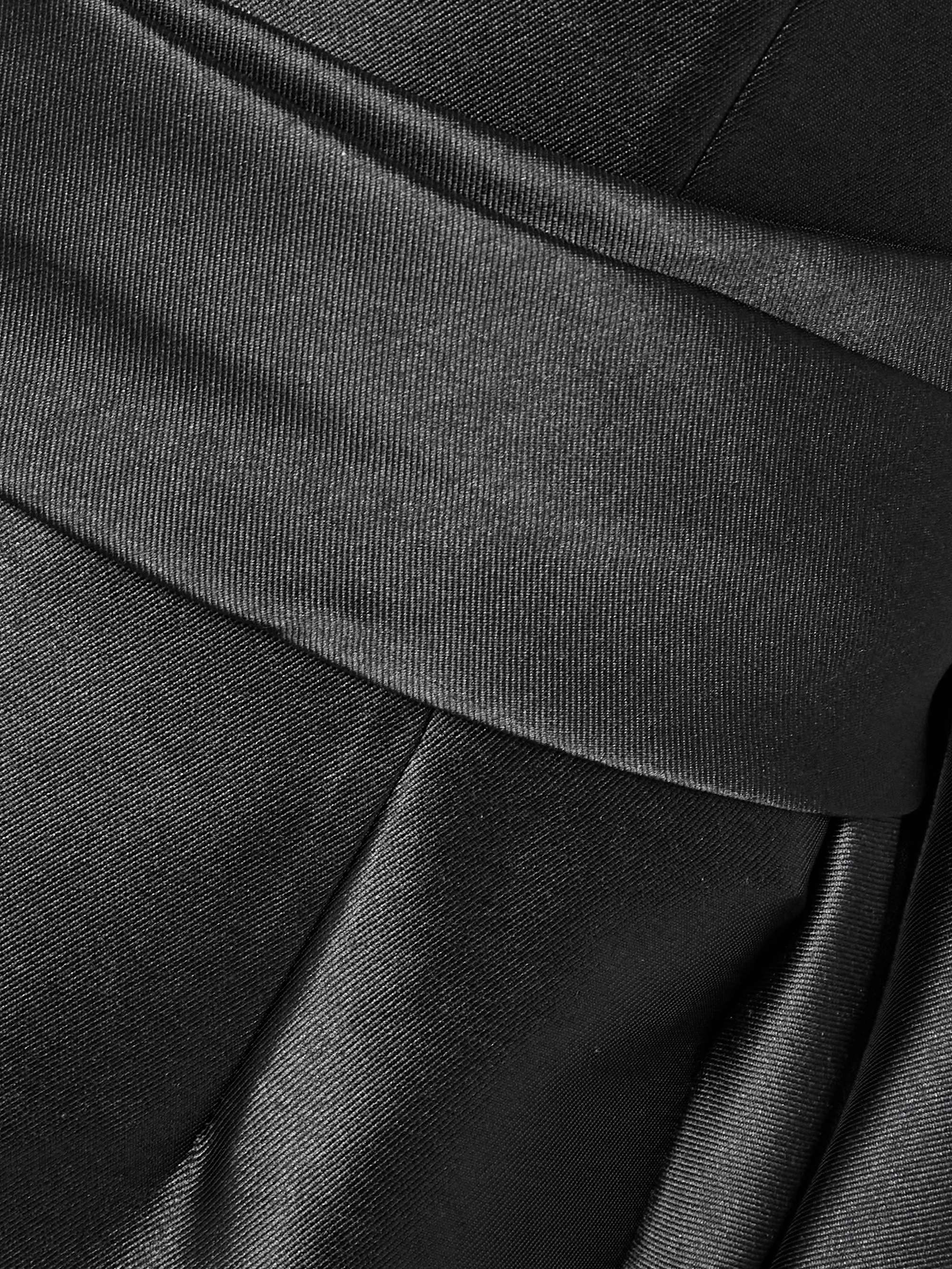 The Charo one-shoulder draped satin-twill gown view