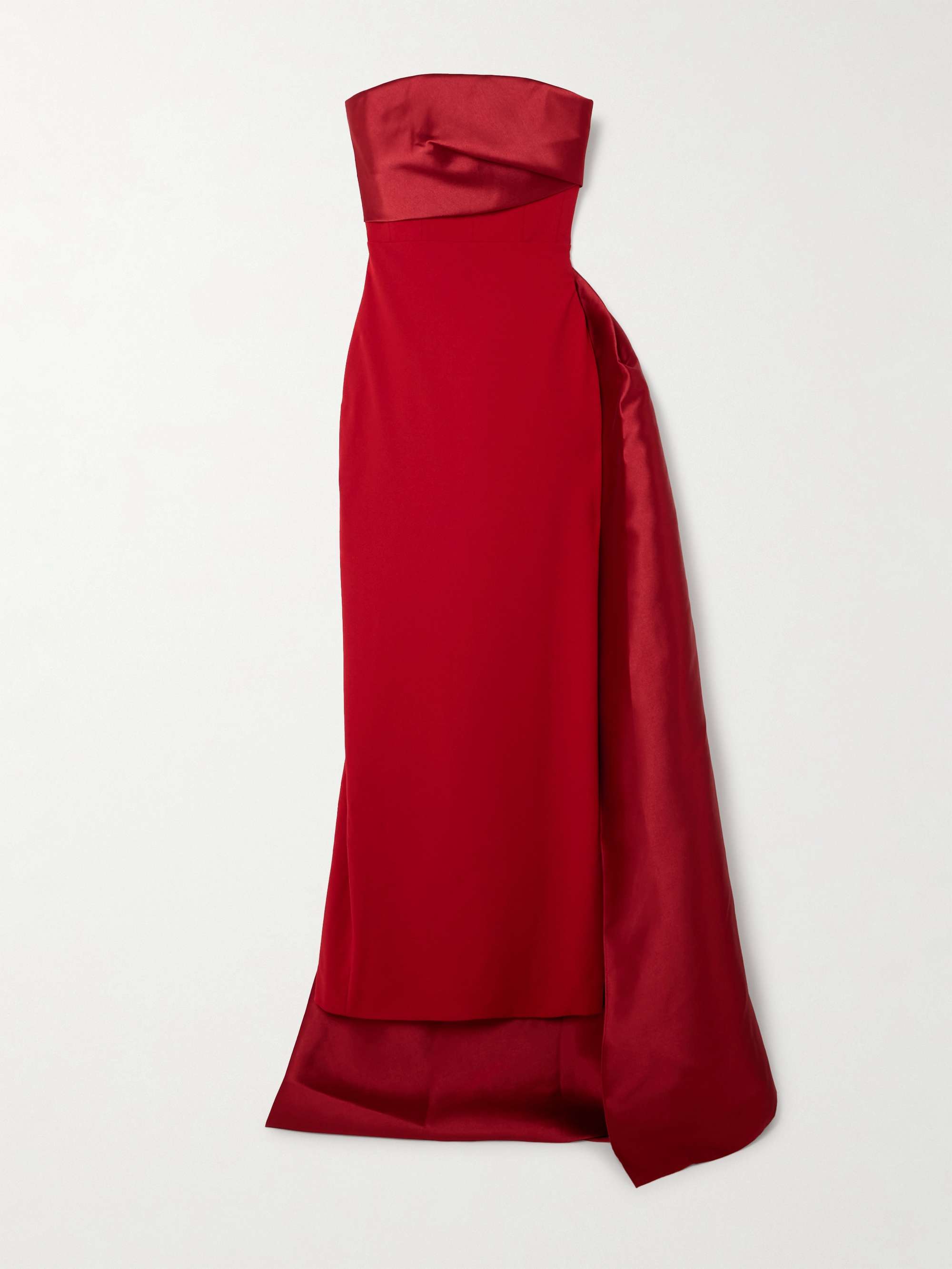 Kinsley strapless draped faille and crepe gown view