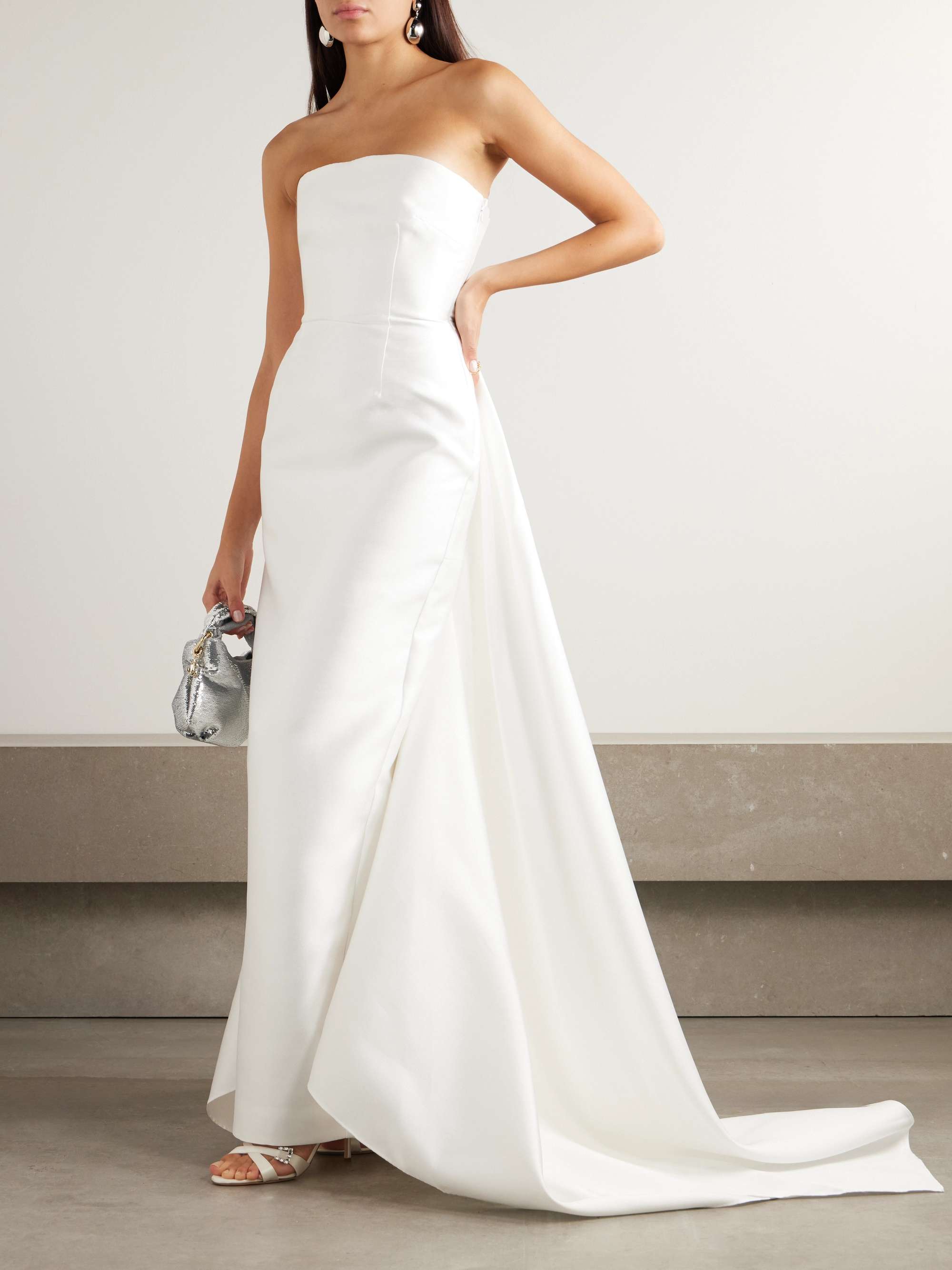 Imani strapless pleated twill gown view