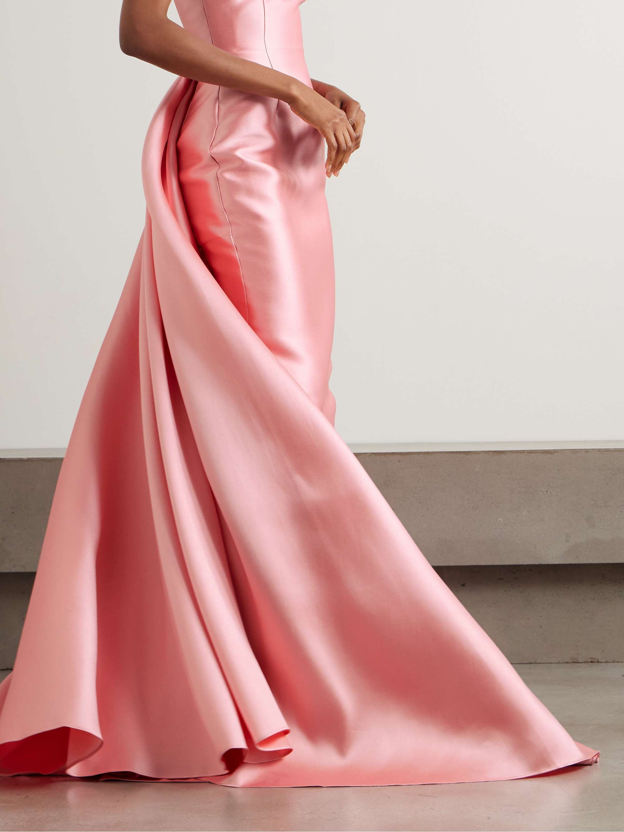 Imani strapless pleated satin-twill gown view