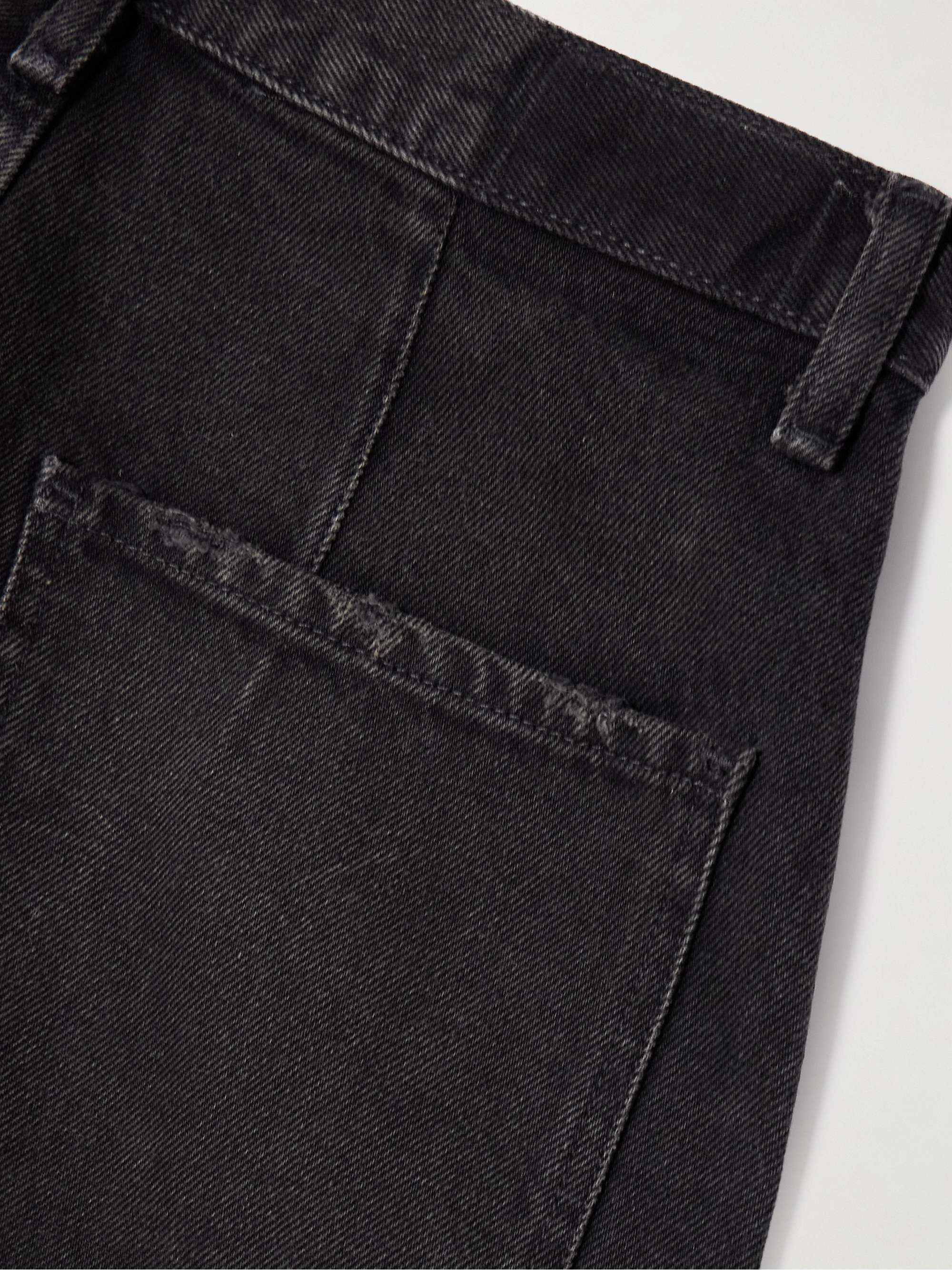Frayed high-rise tapered jeans view