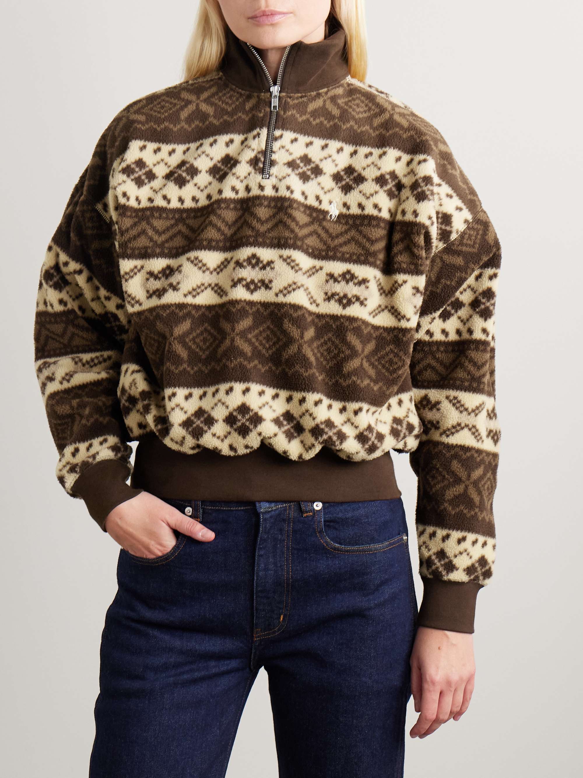Fair Isle recycled-fleece sweatshirt view