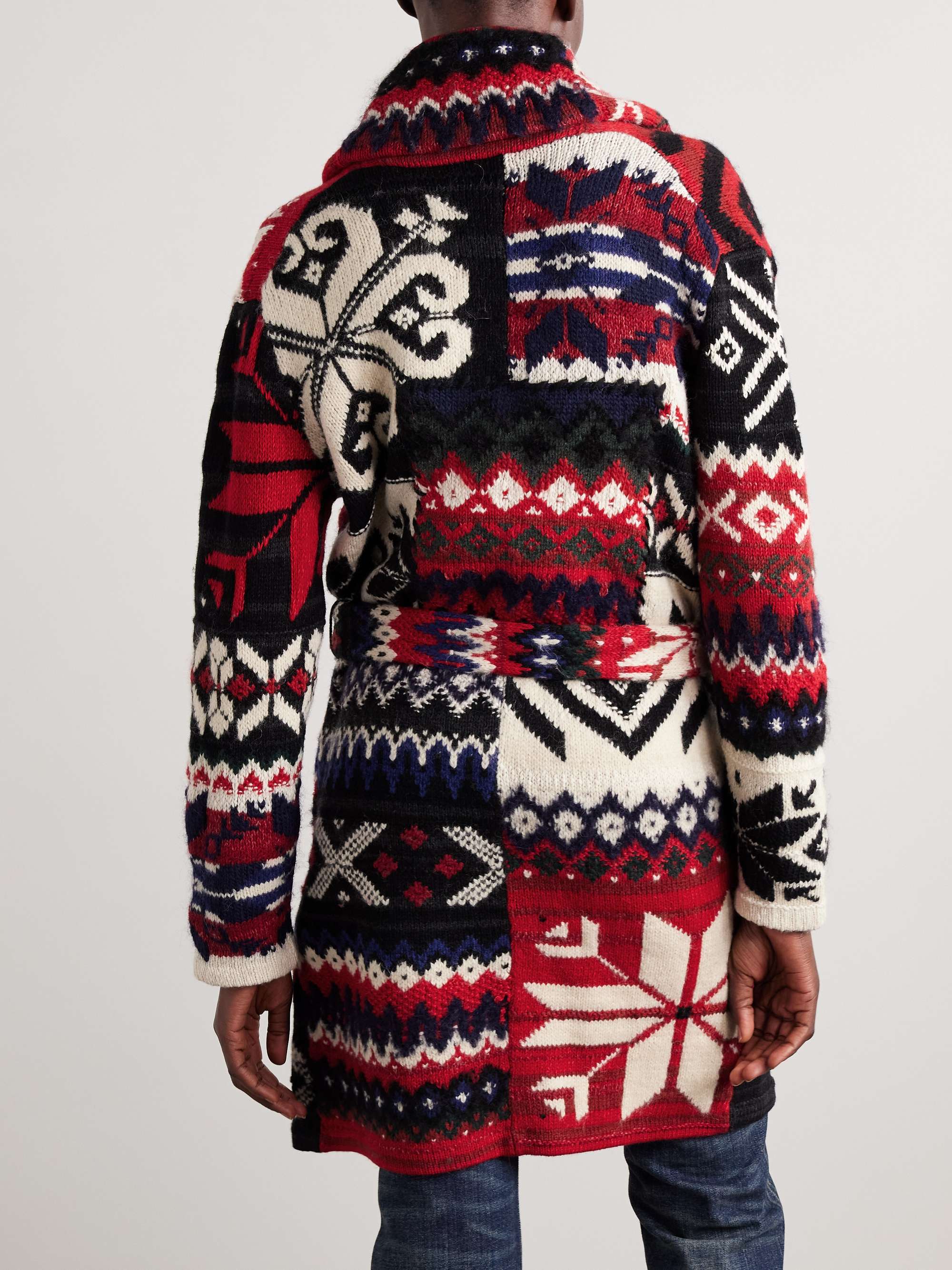 Belted Fair Isle wool-blend cardigan view