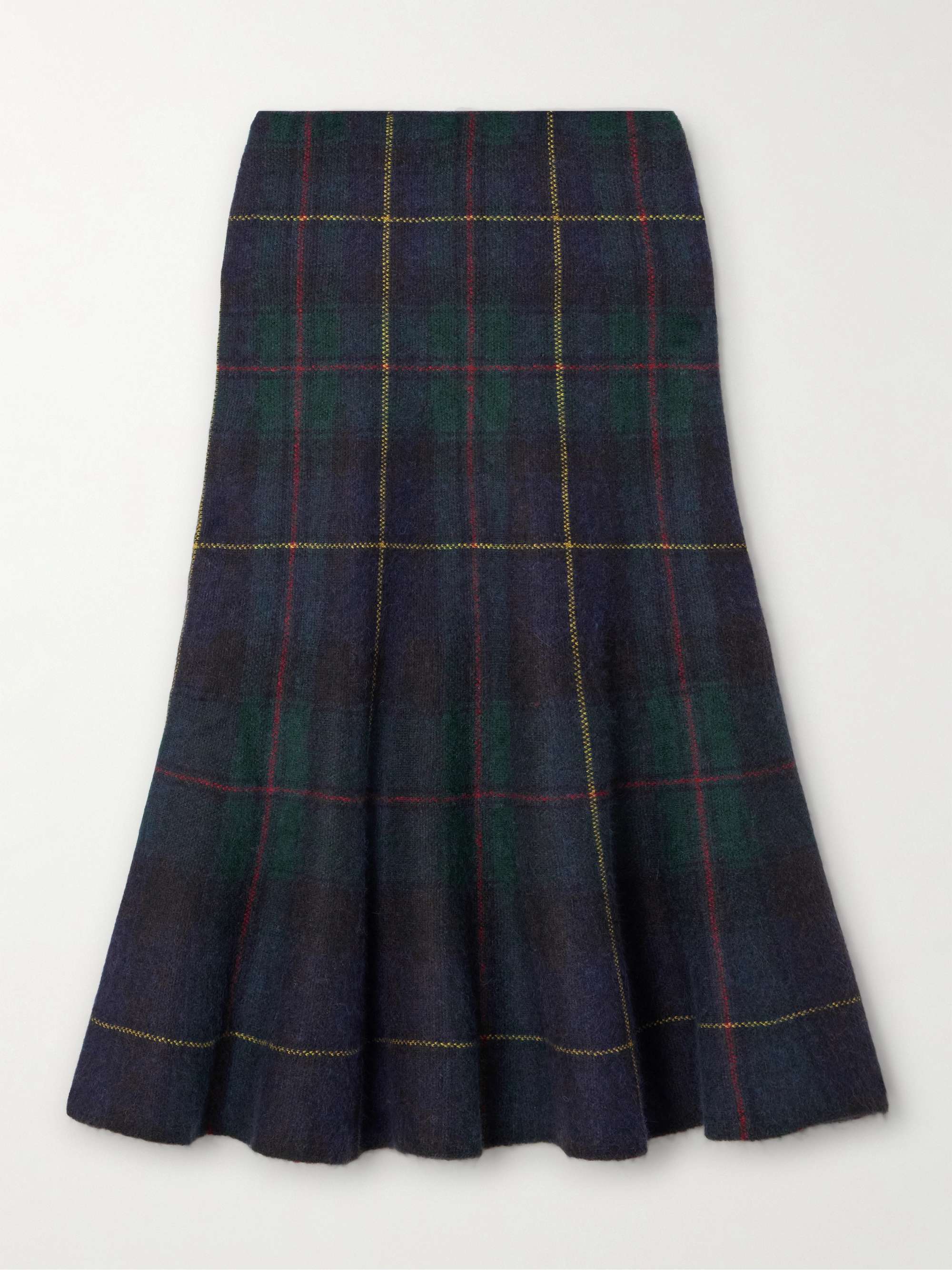 Checked wool midi skirt view