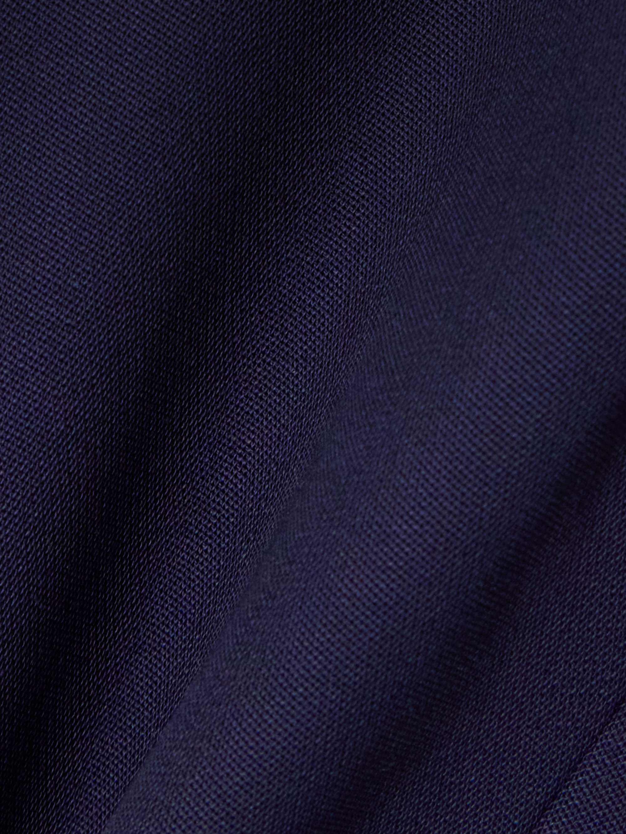 Pleated silk satin-trimmed wool wide-leg pants view