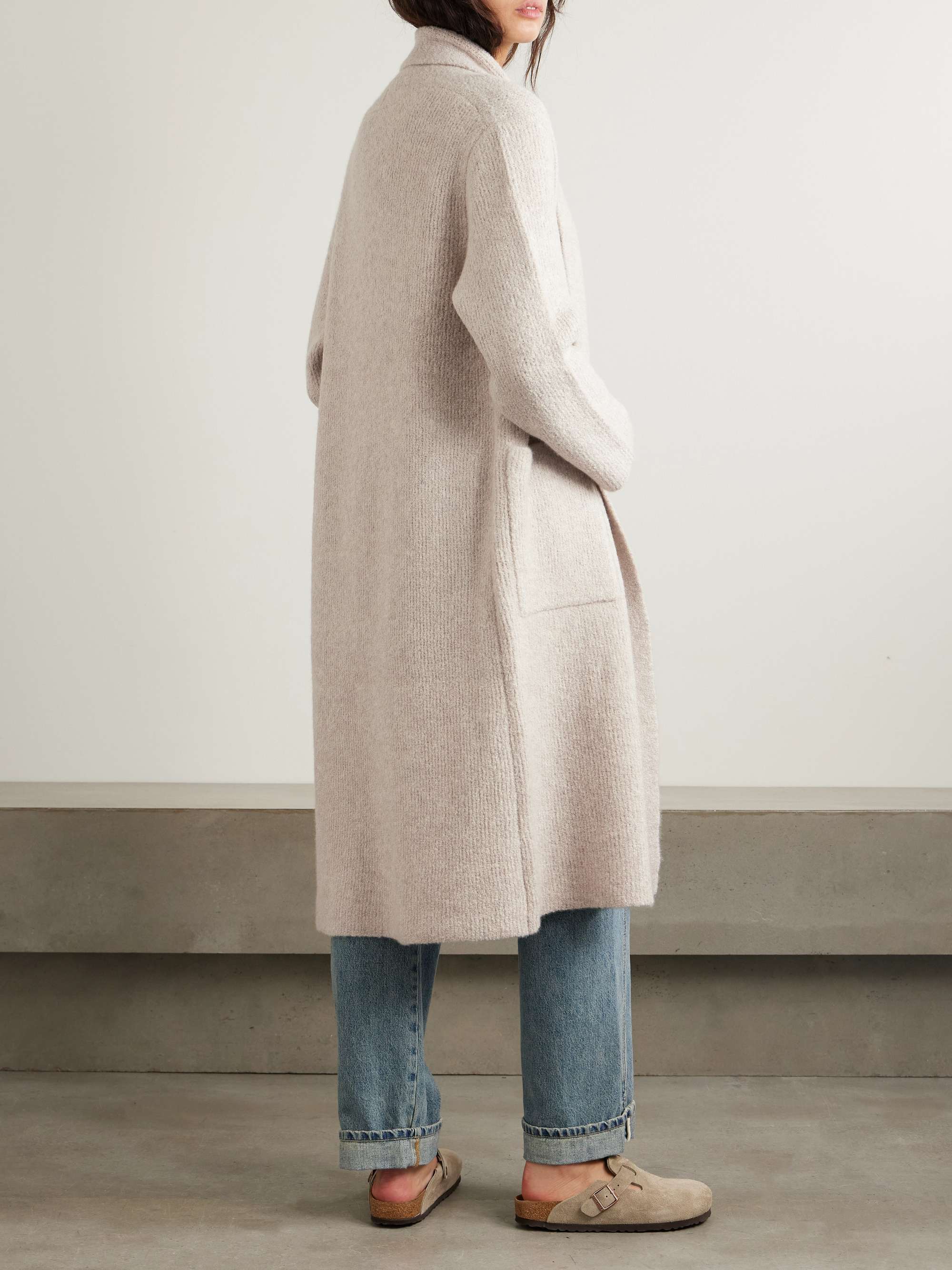 Ribbed cashmere-blend bouclé cardigan view