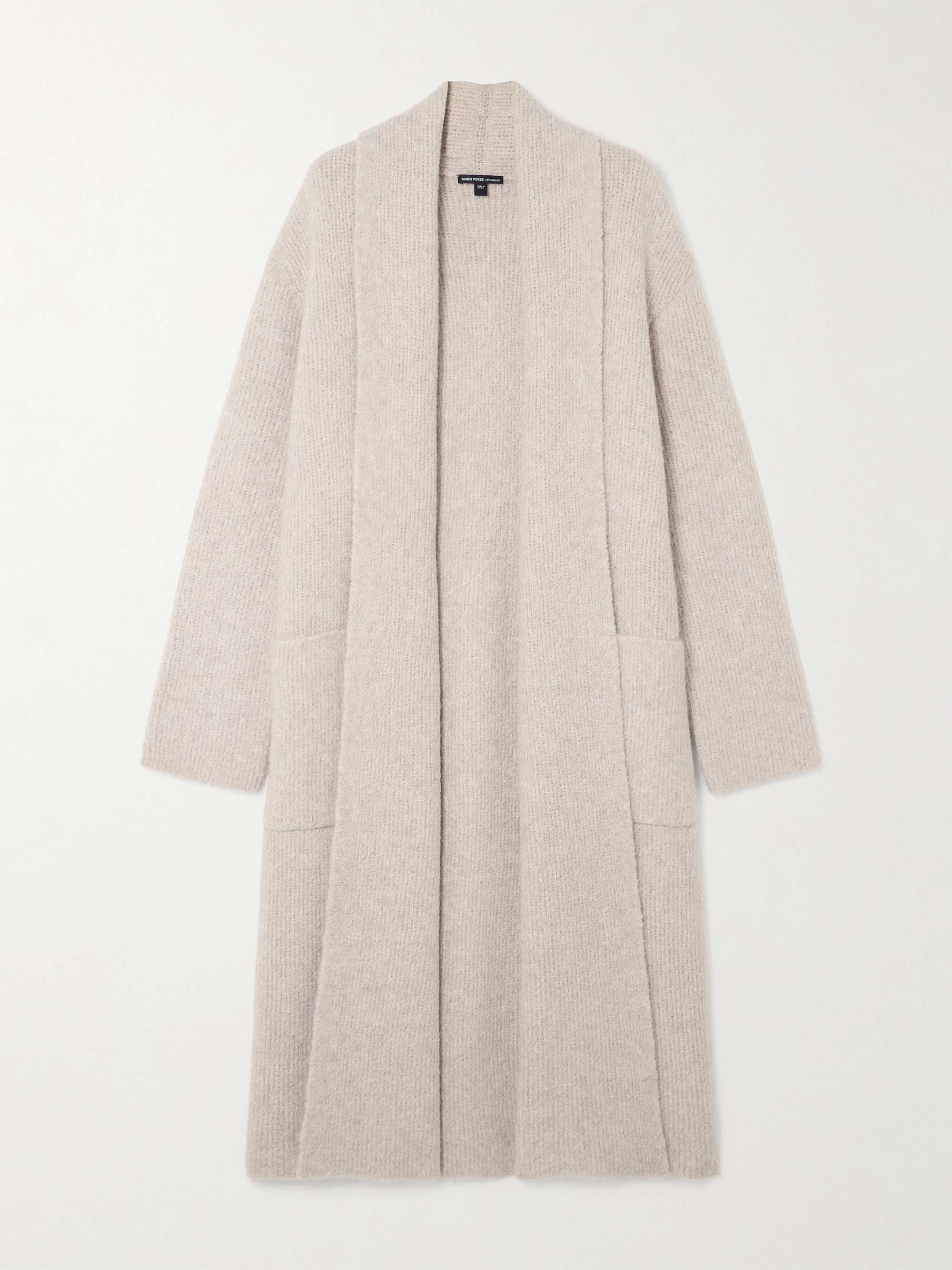 Ribbed cashmere-blend bouclé cardigan view