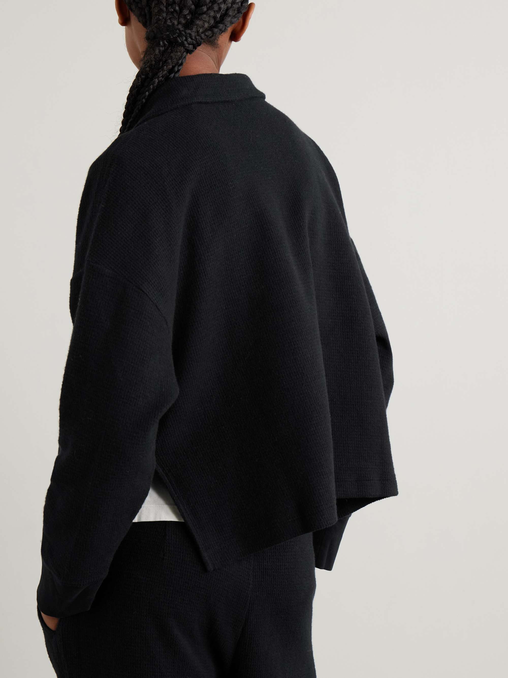Brushed cotton and cashmere-blend half-zip sweatshirt view