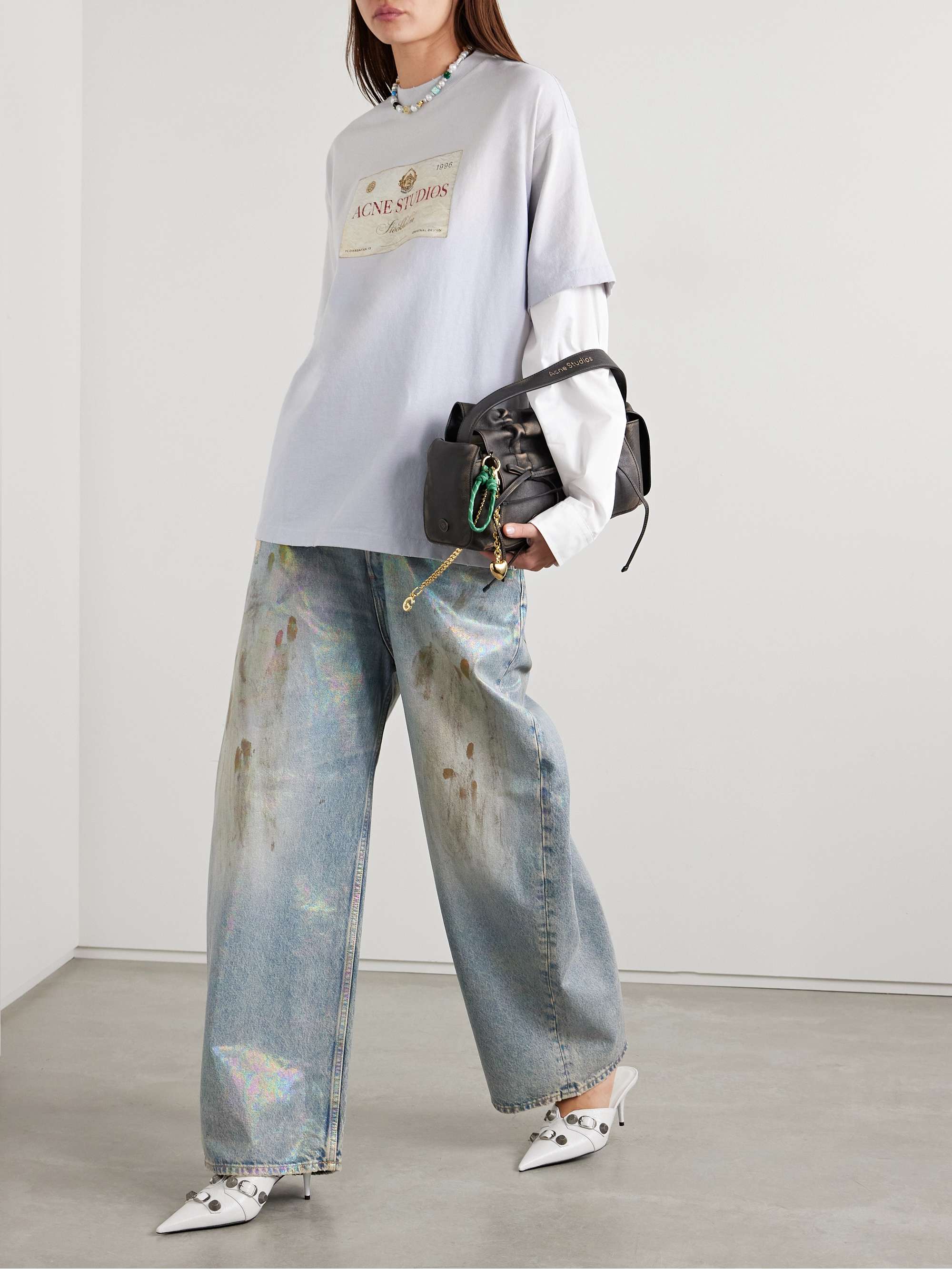 Layered printed cotton-jersey T-shirt view