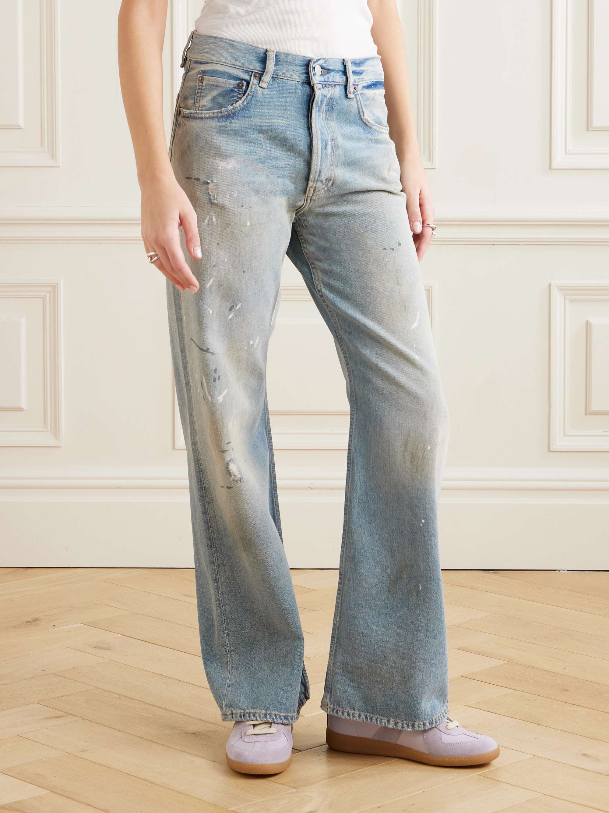 2021 distressed mid-rise straight-leg organic jeans view