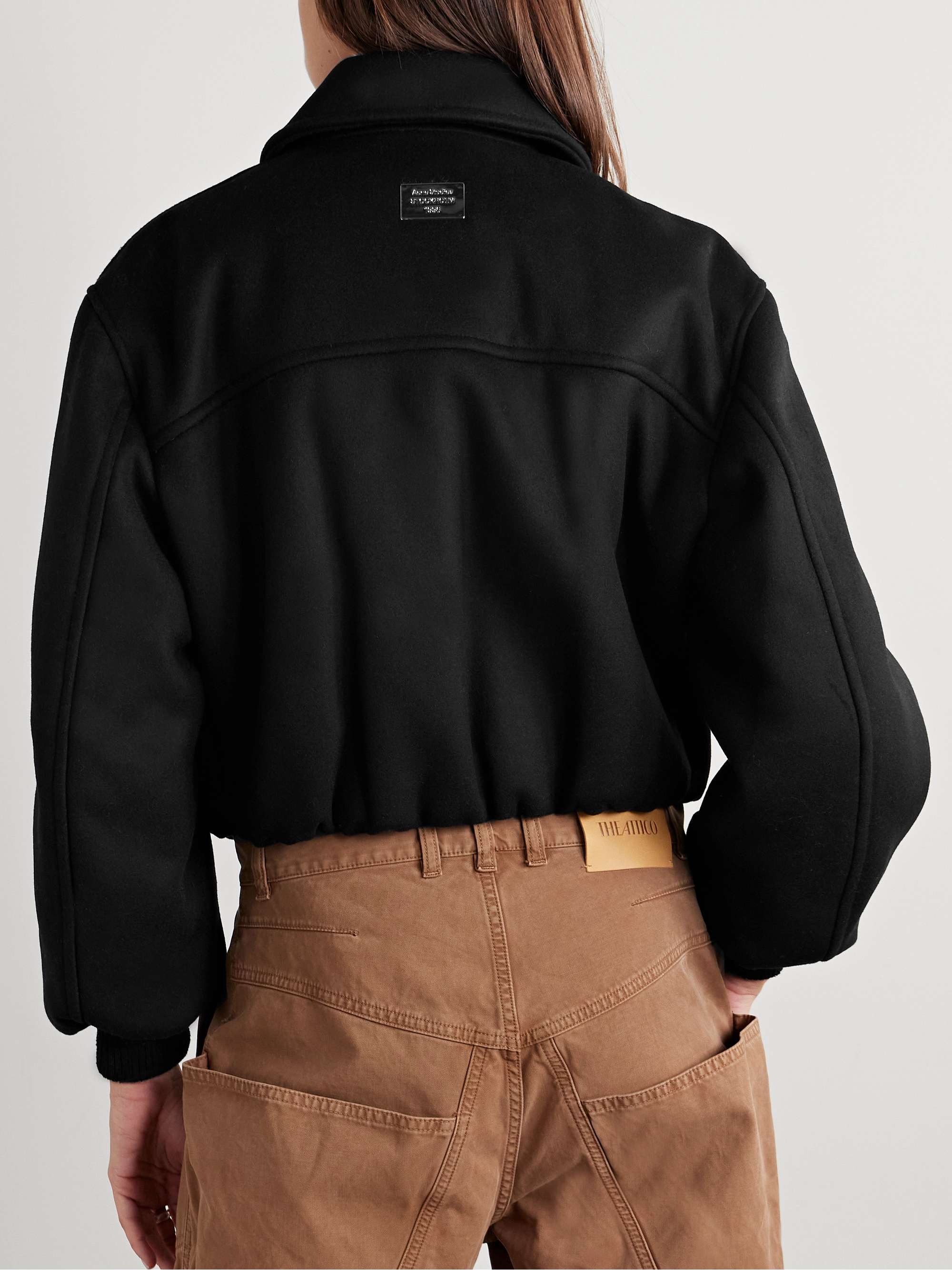Wool-blend padded bomber jacket view