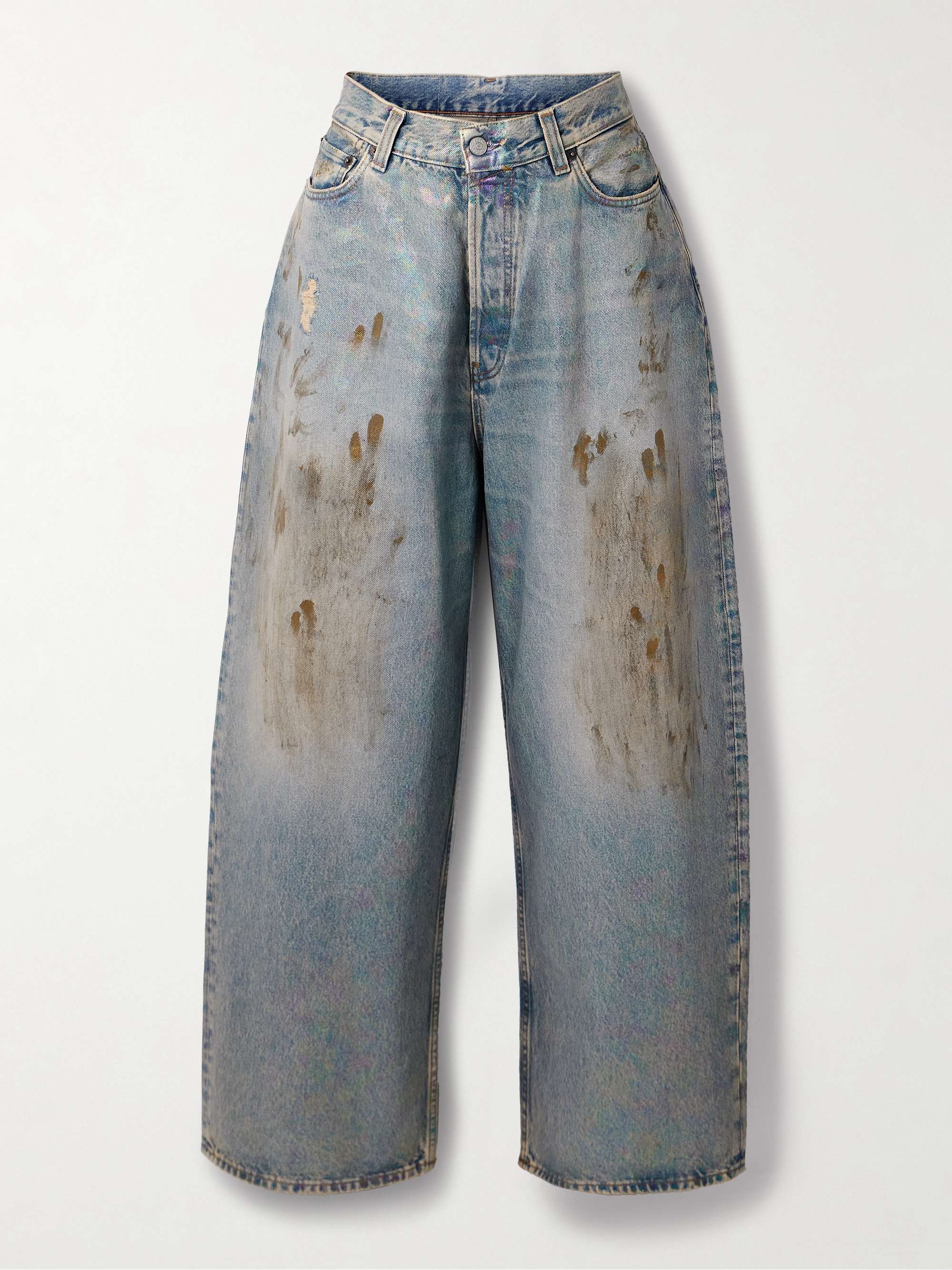2023 distressed mid-rise wide-leg jeans view