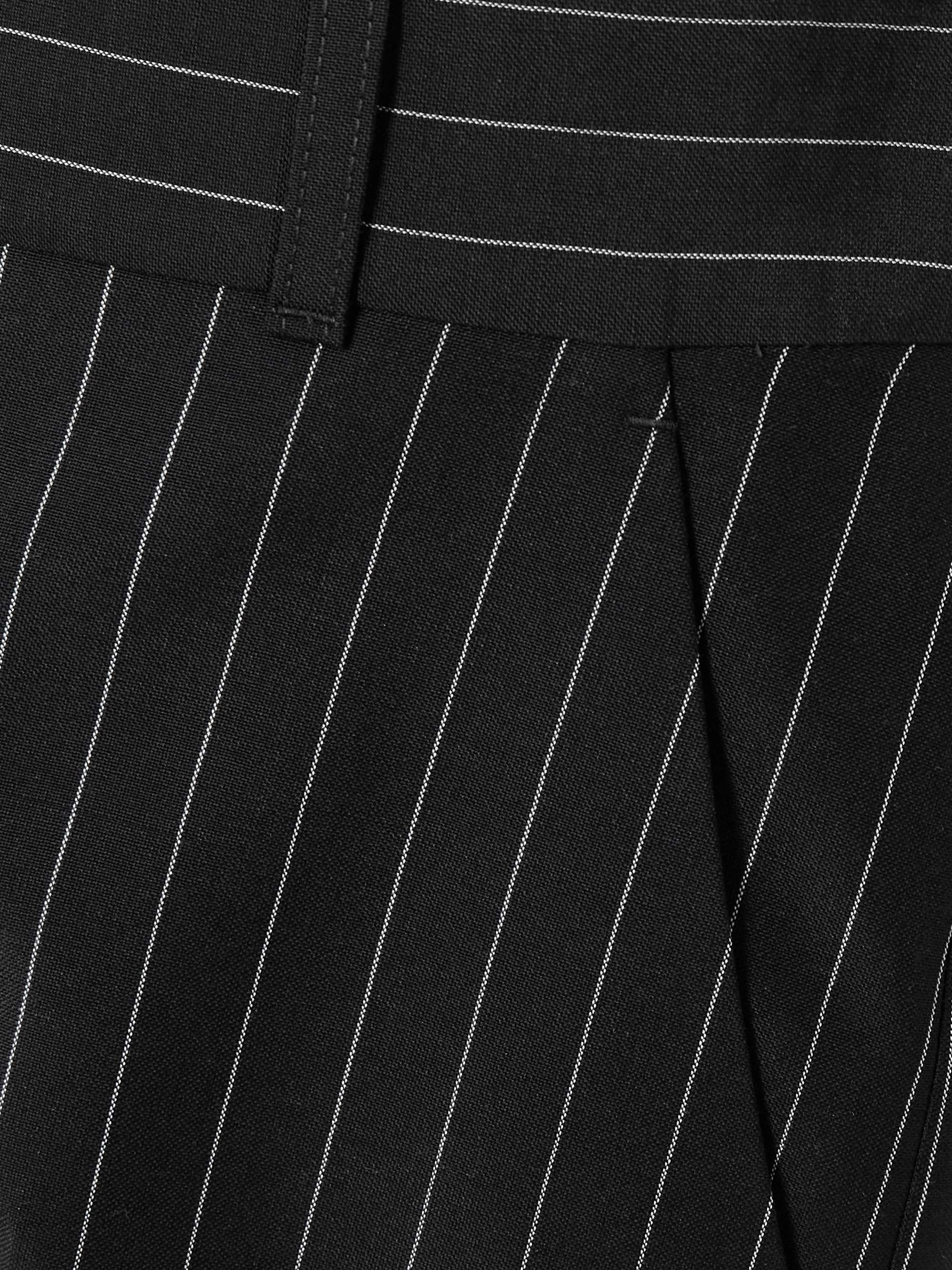 Pinstriped wool and mohair-blend flared pants view