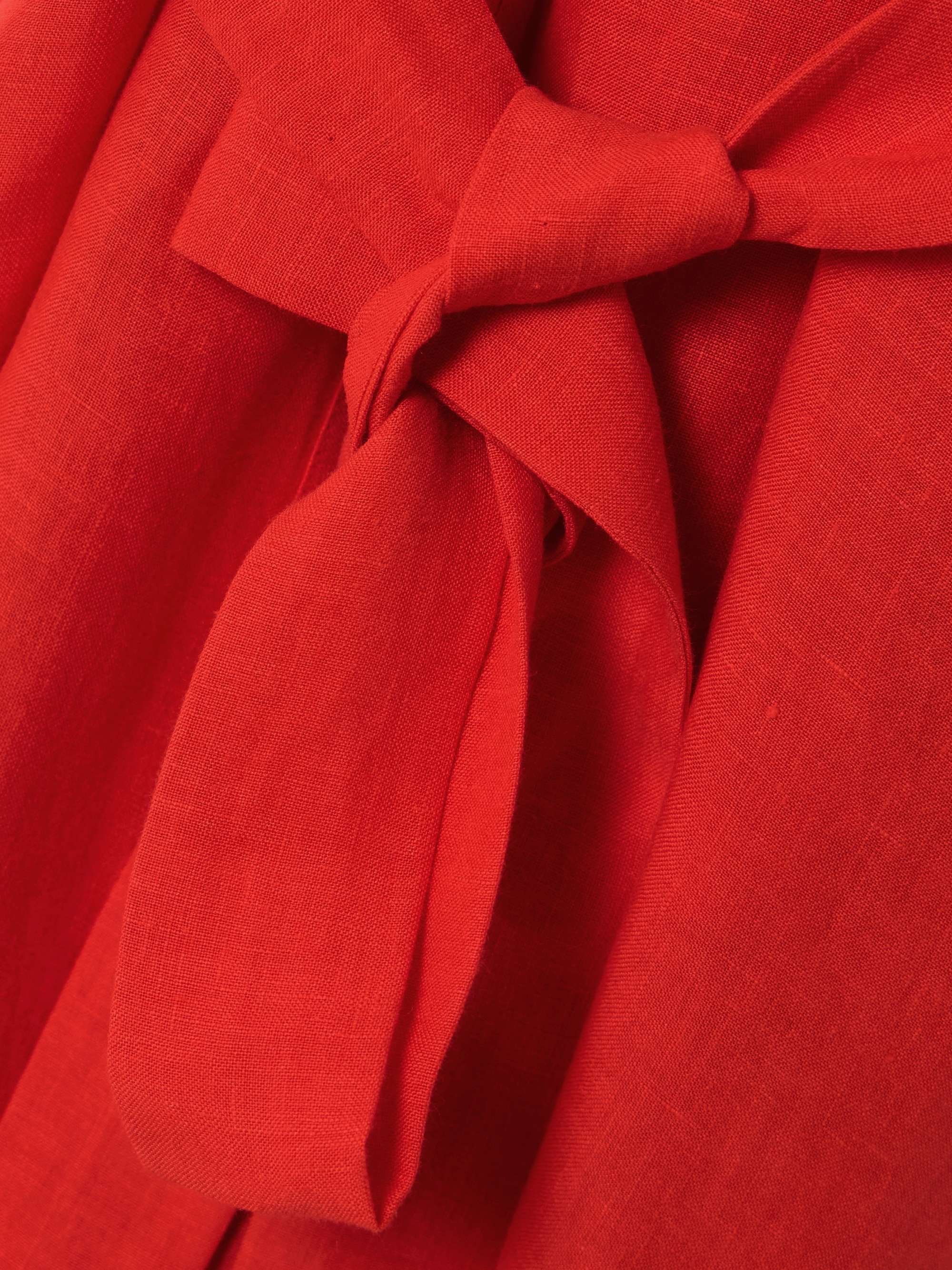 Joie tiered belted wrap-effect linen maxi dress view