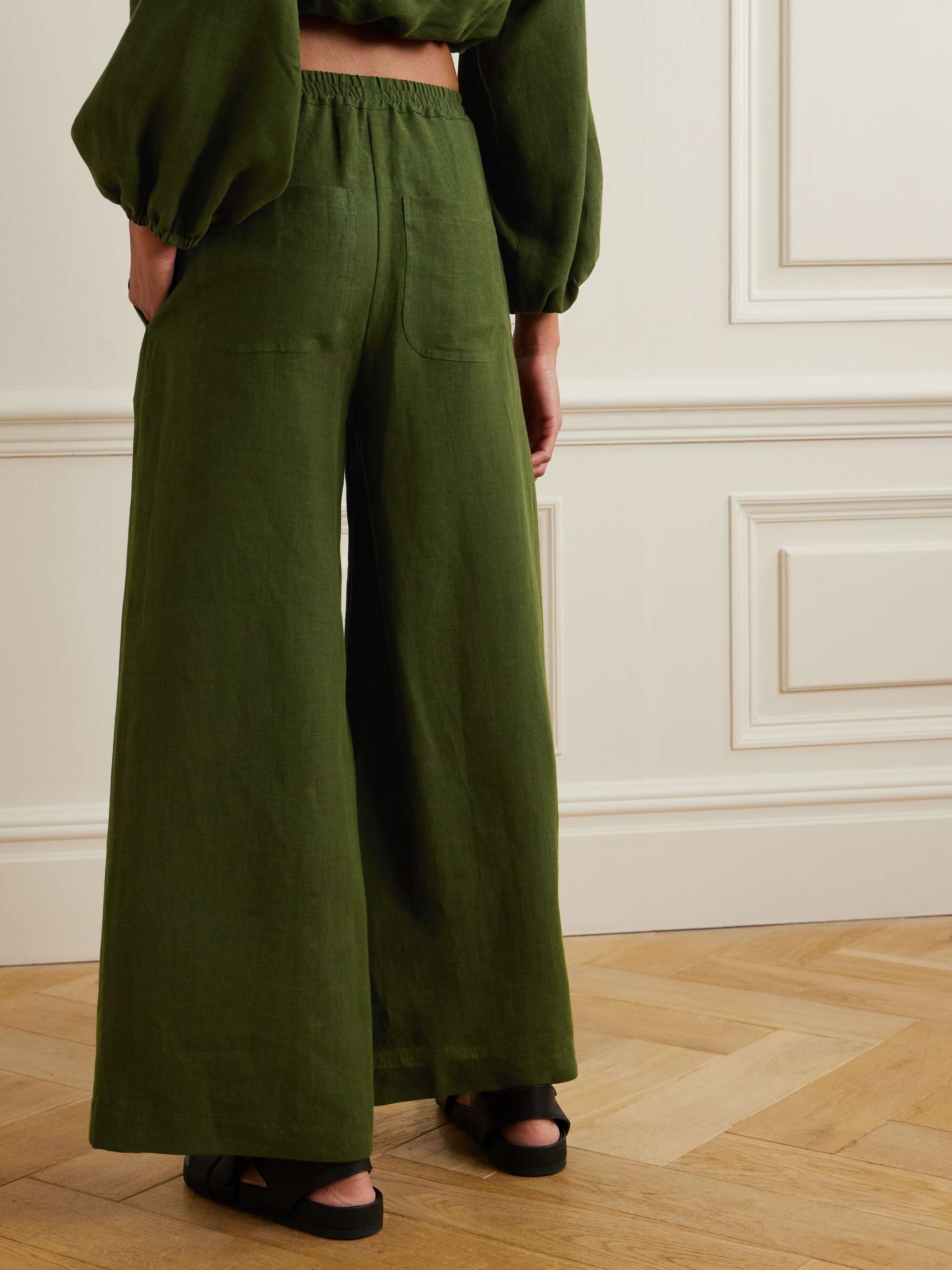 L'Intemporel Select linen wide-leg pants view