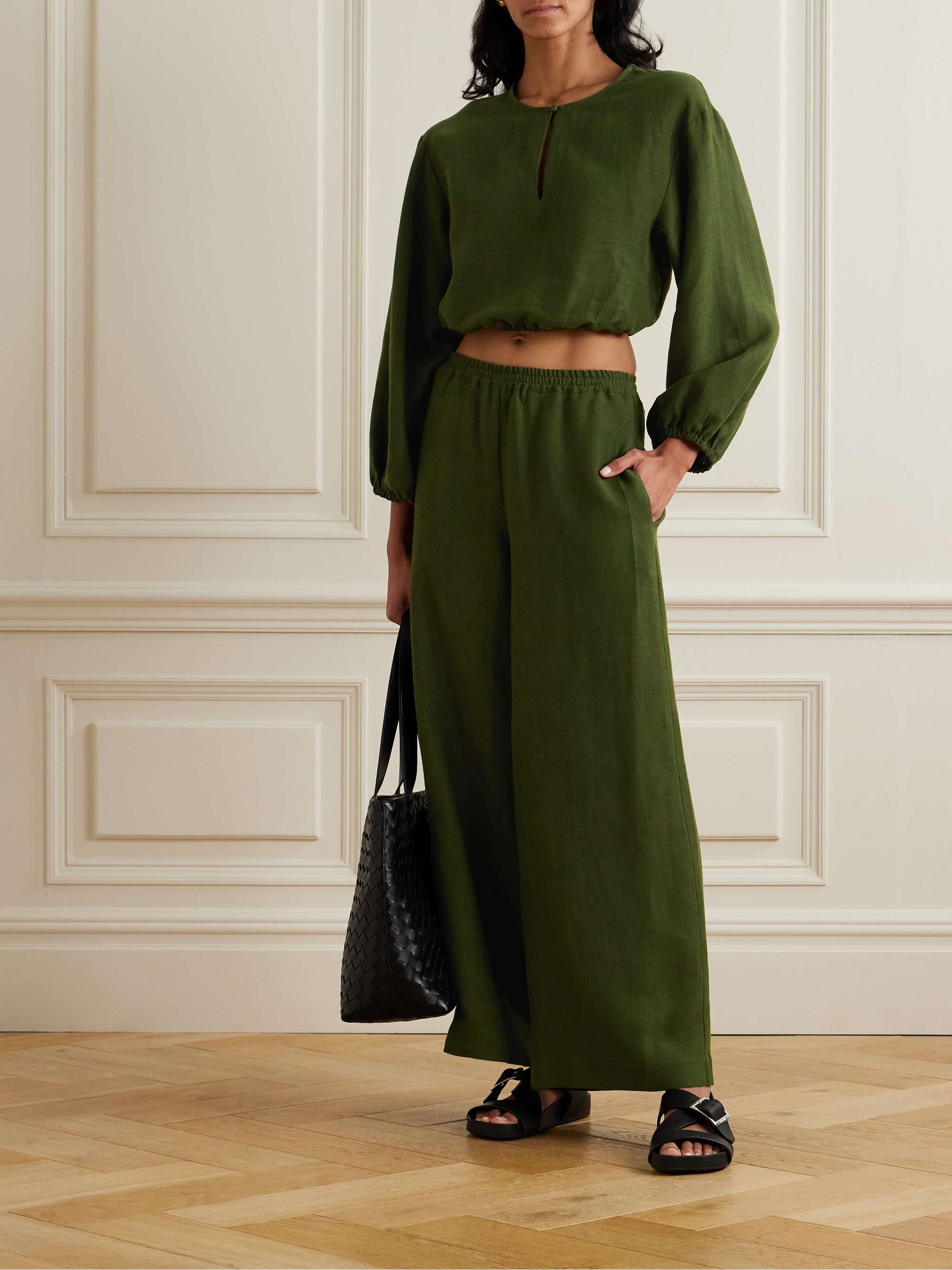 L'Intemporel Select linen wide-leg pants view