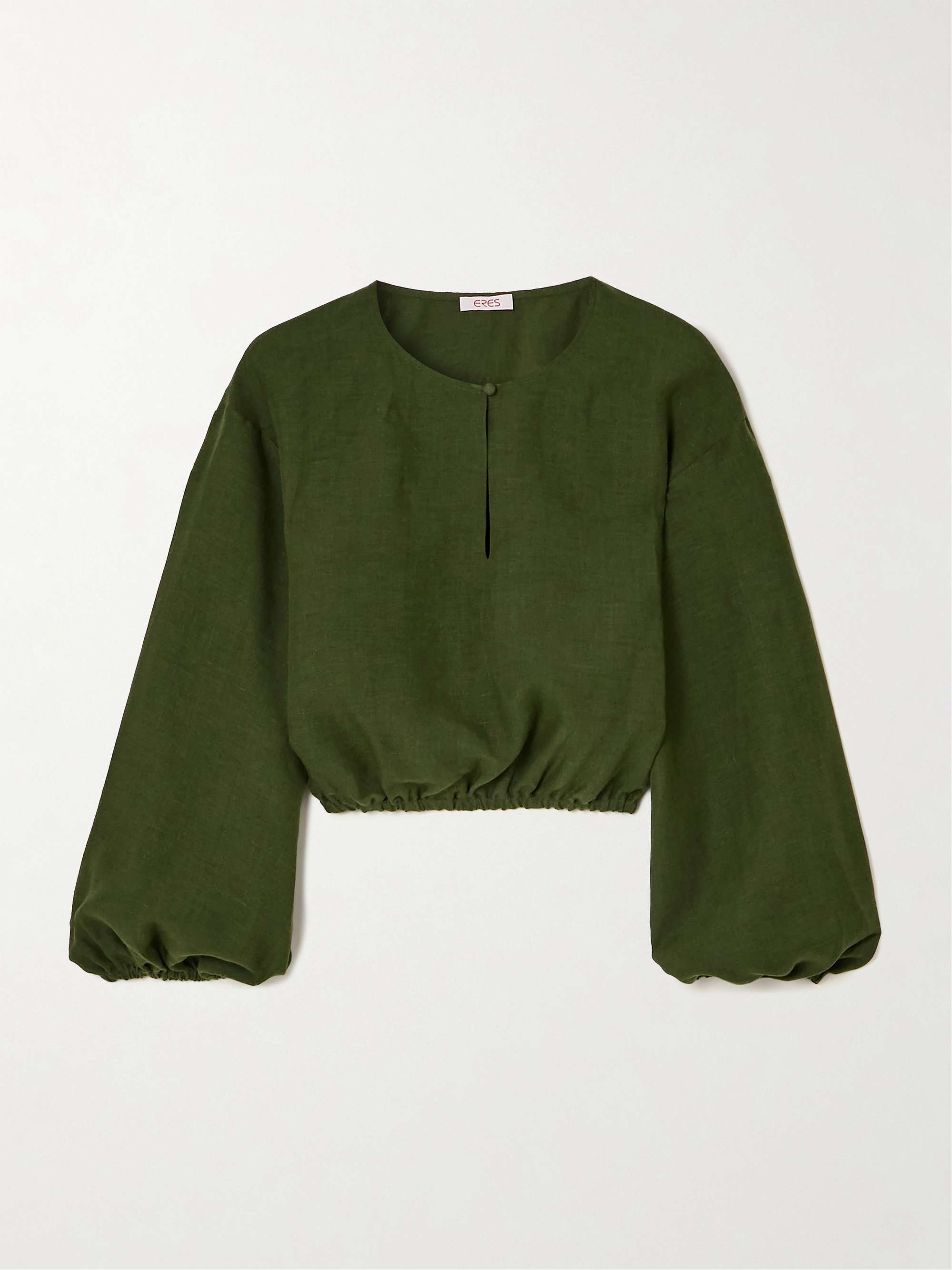 L'Intemporel Auguste gathered linen top view