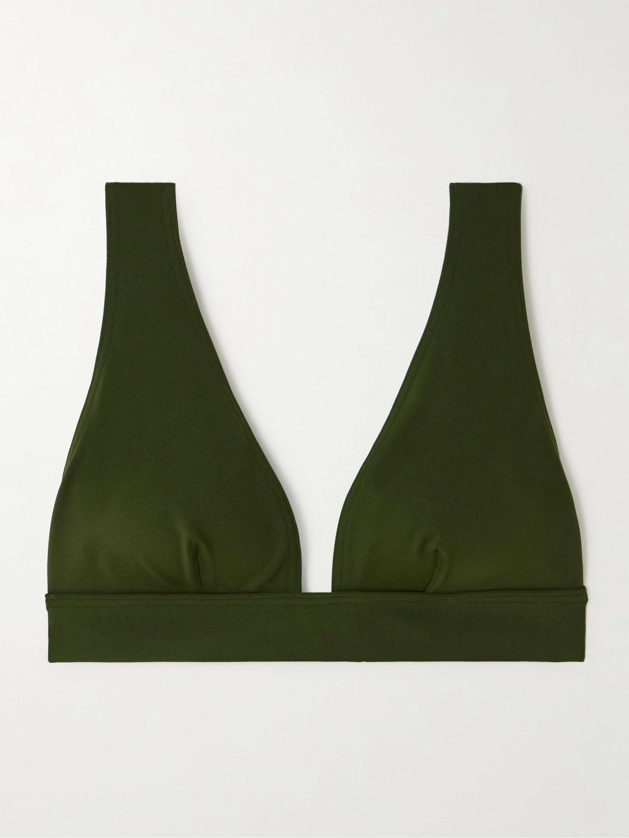 Les Essentiels Chrome triangle bikini top view