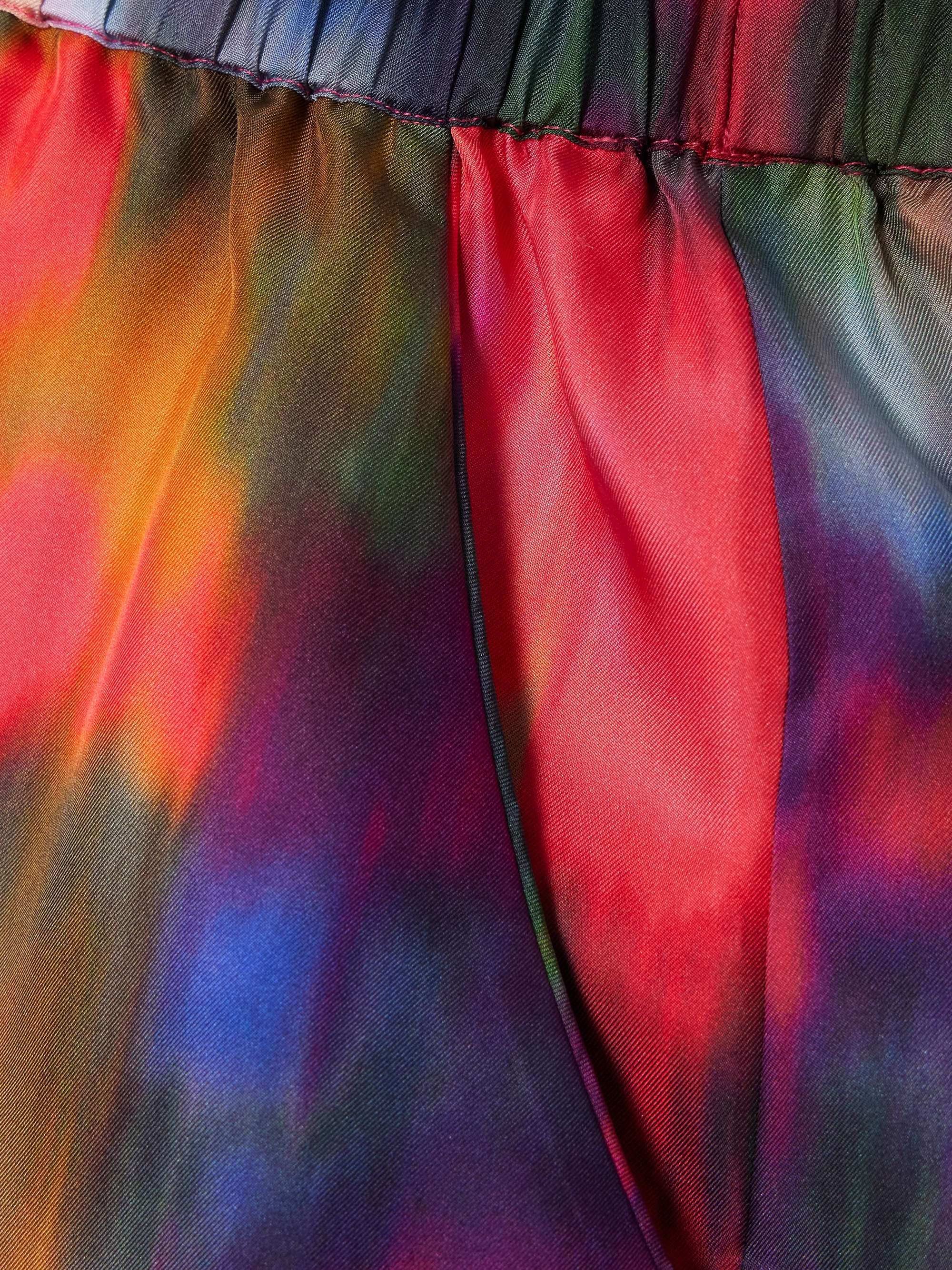 Magnetique printed silk-twill wide-leg pants view