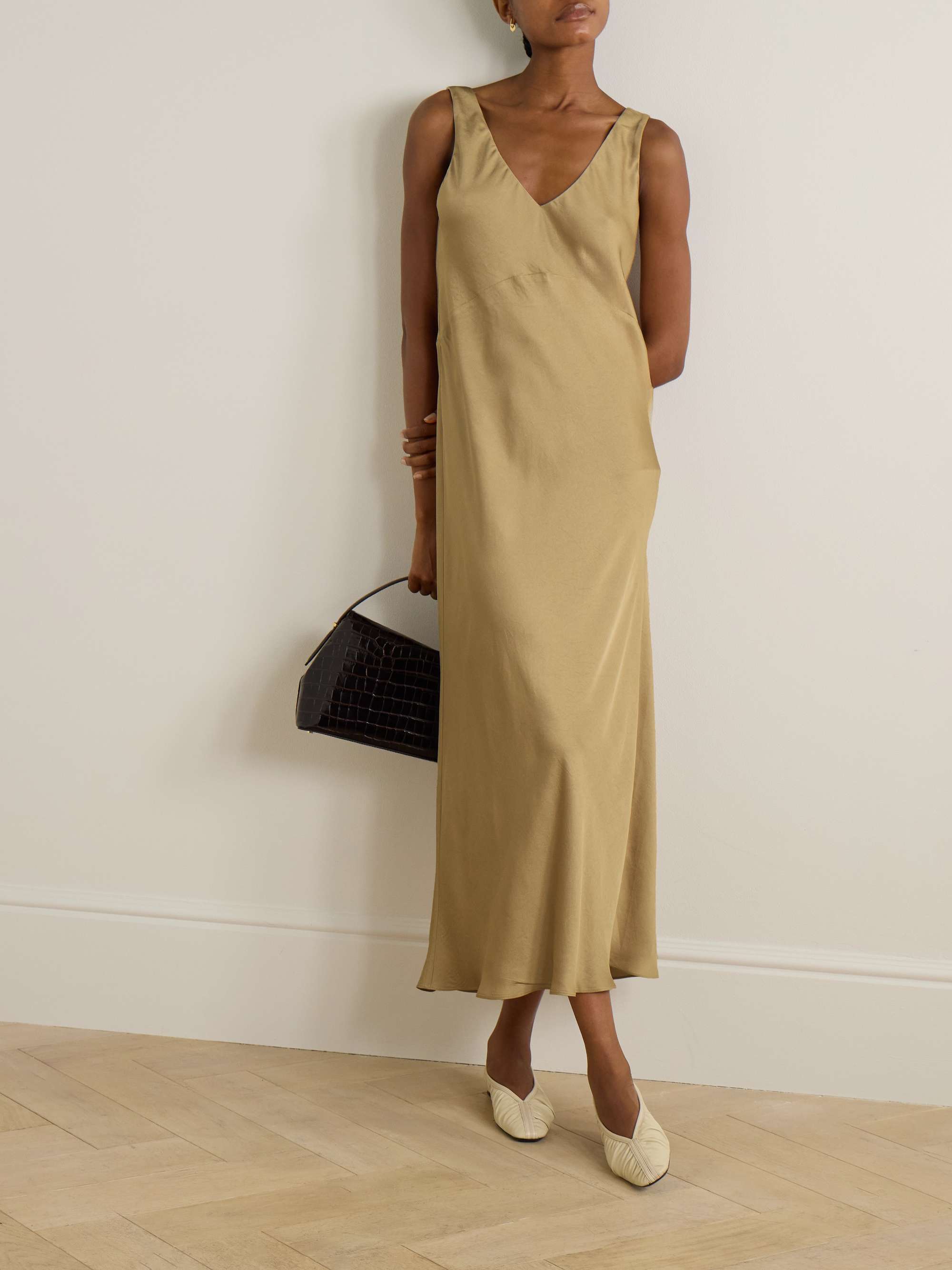 Satin maxi dress view