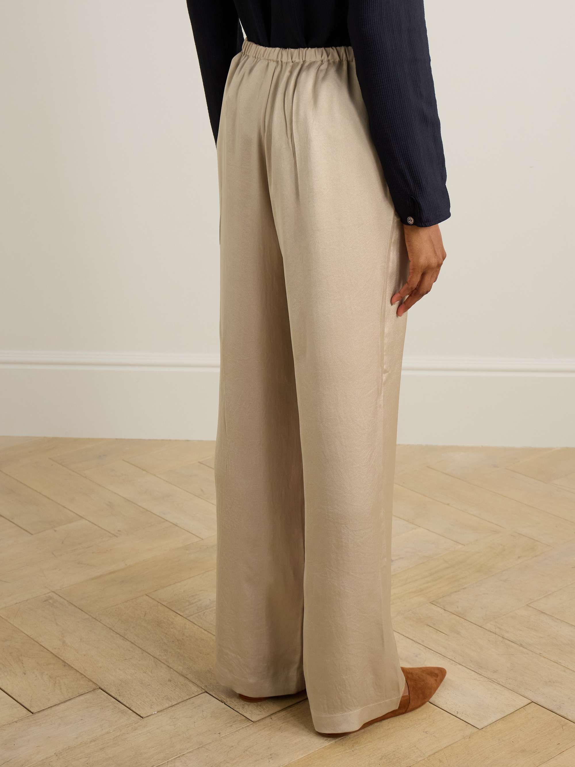 Satin pants view
