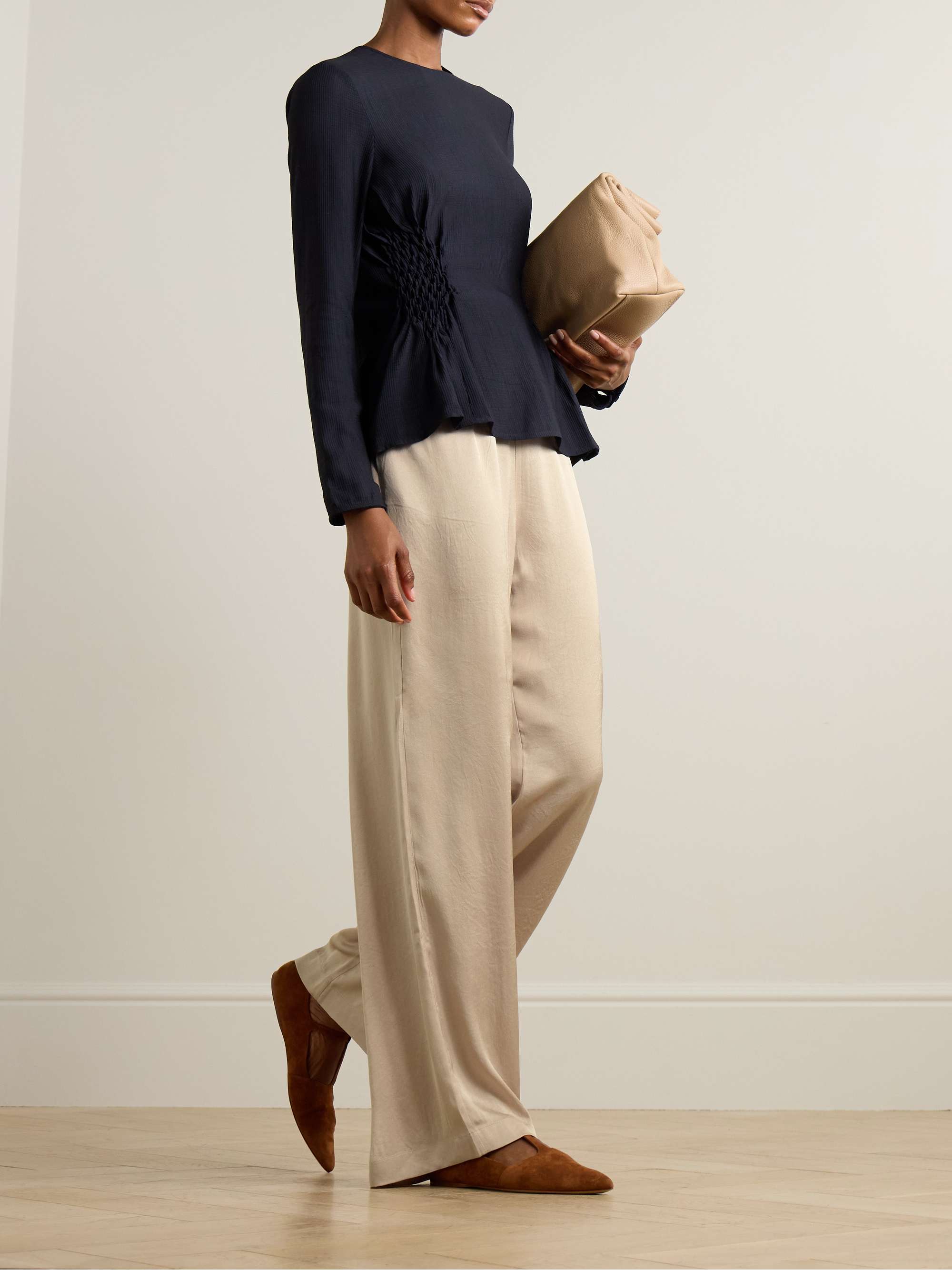 Satin pants view