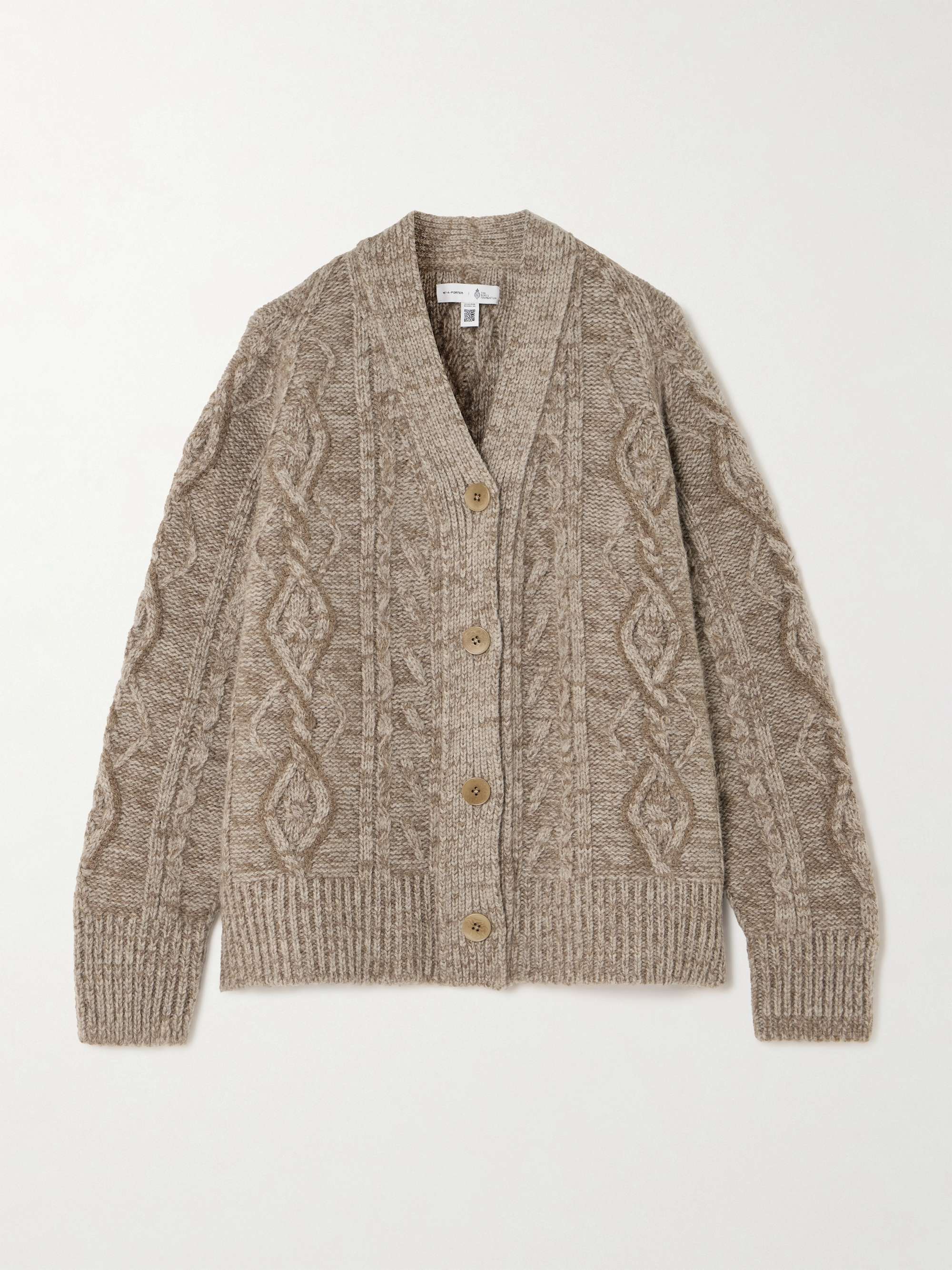 Cable-knit wool cardigan view