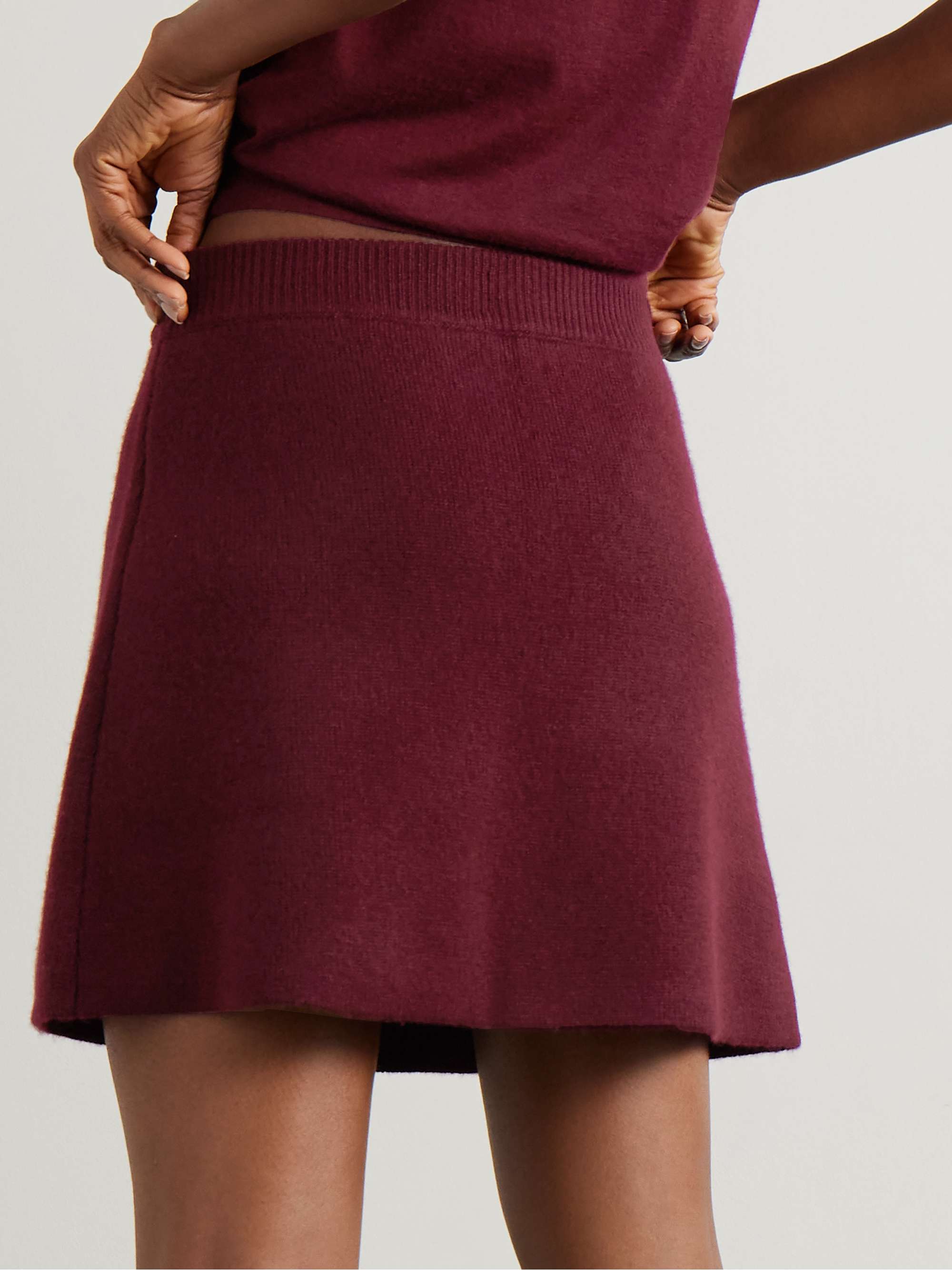 Clare cashmere mini skirt view