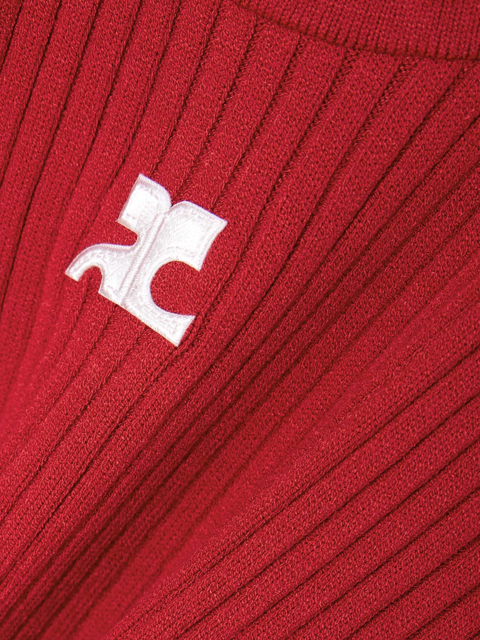 Embroidered ribbed-knit sweater view