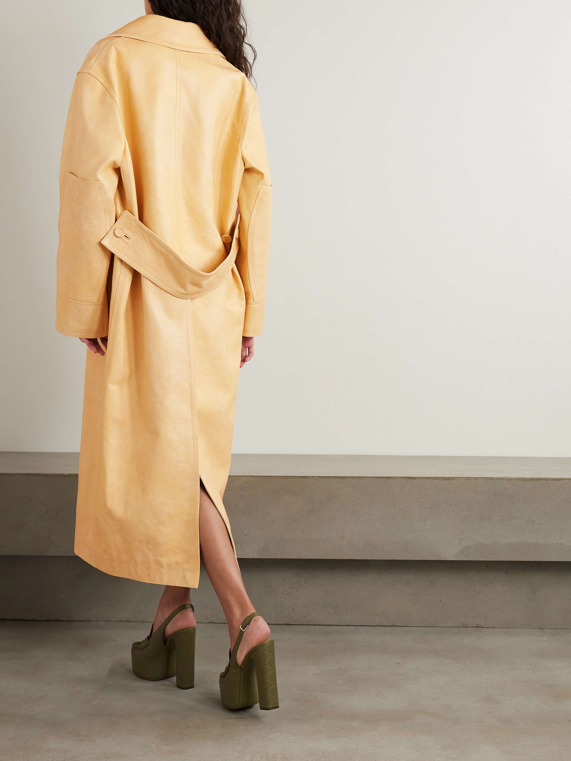 Textured-leather coat view