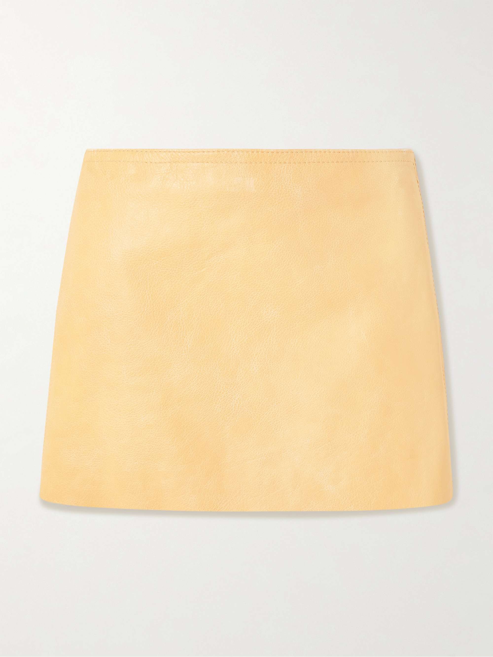 Textured-leather mini skirt view