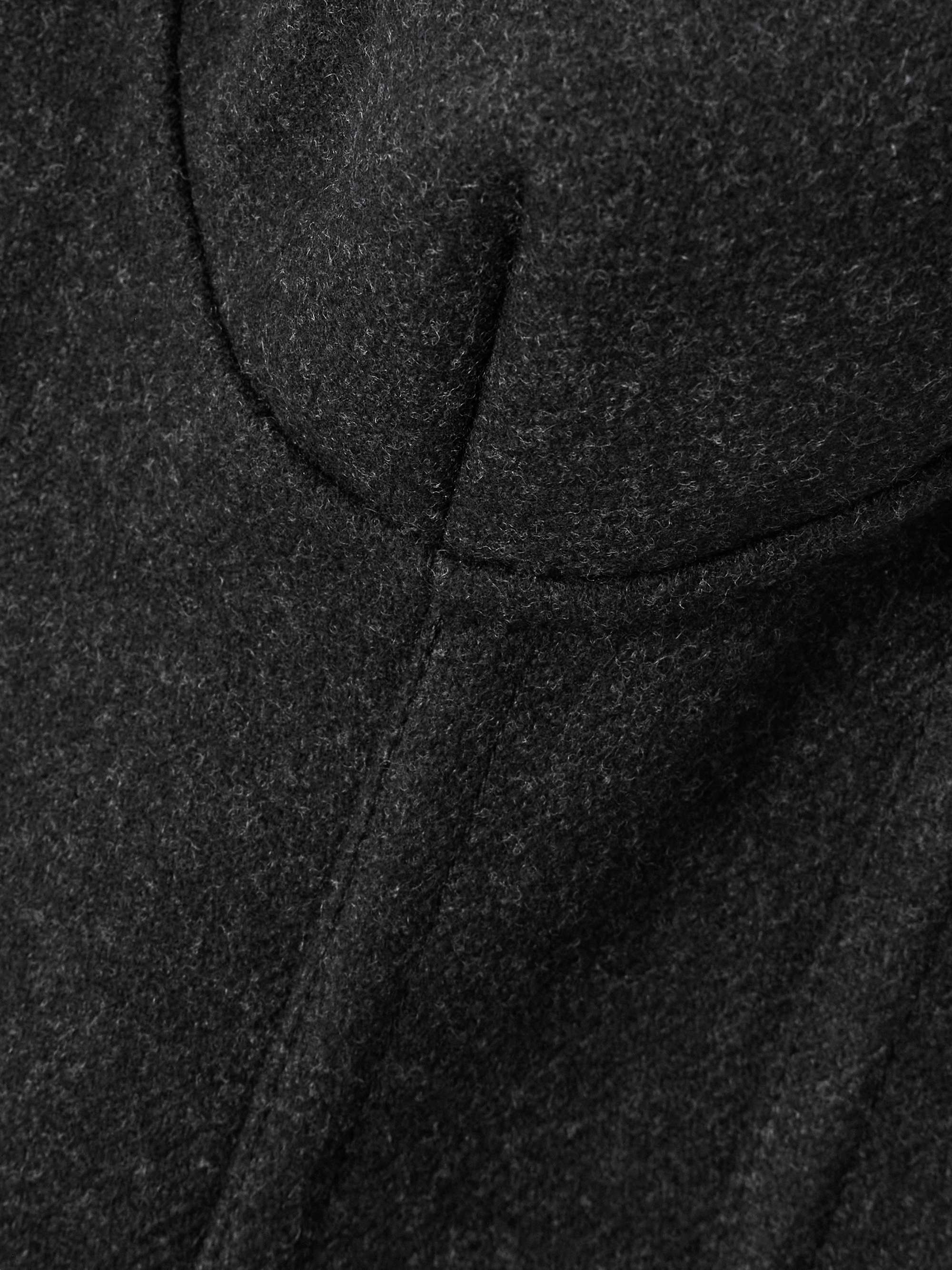 Strapless paneled wool maxi dress view