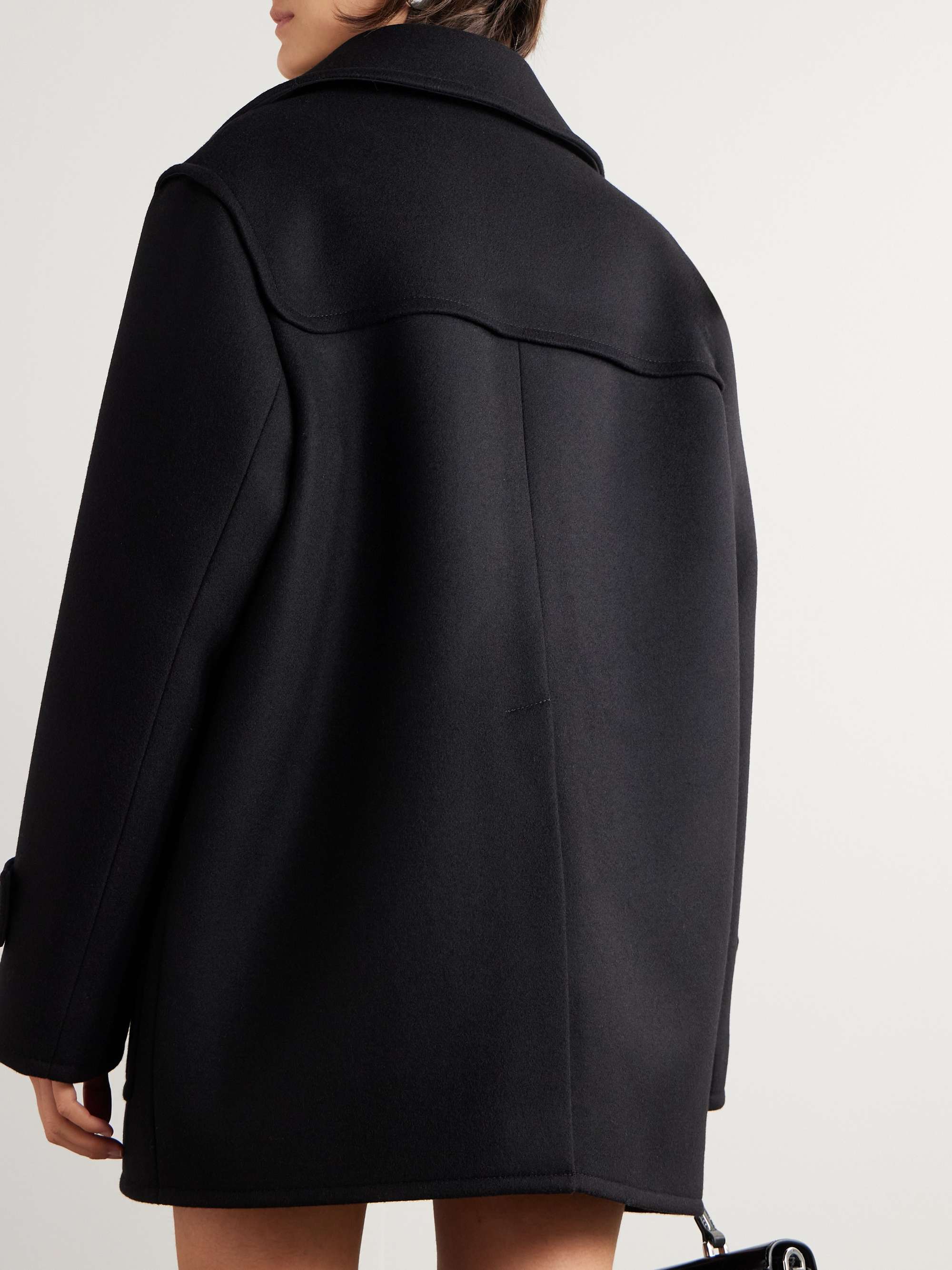 Double-breasted padded wool jacket view