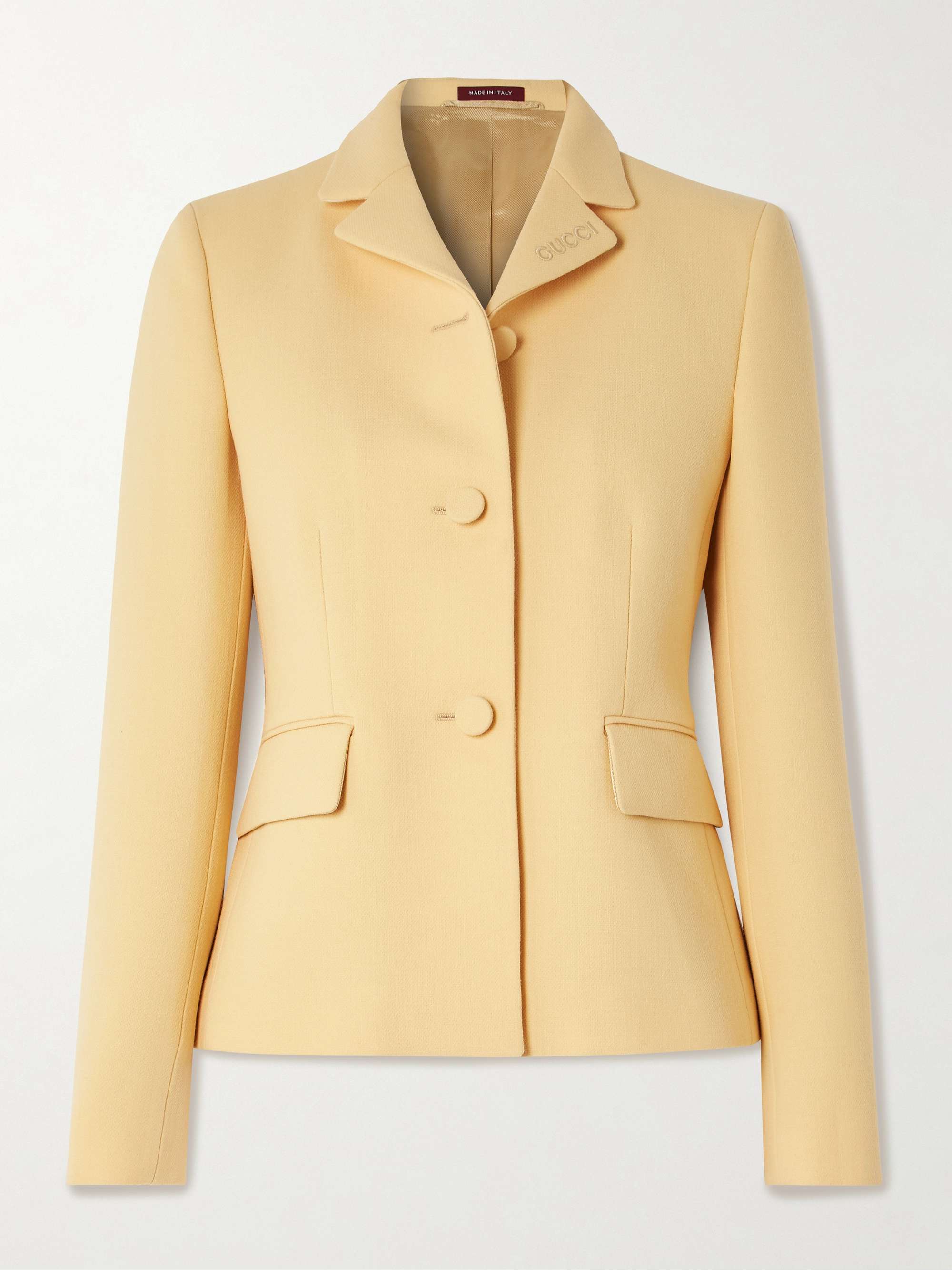 Embroidered grain de poudre wool blazer view