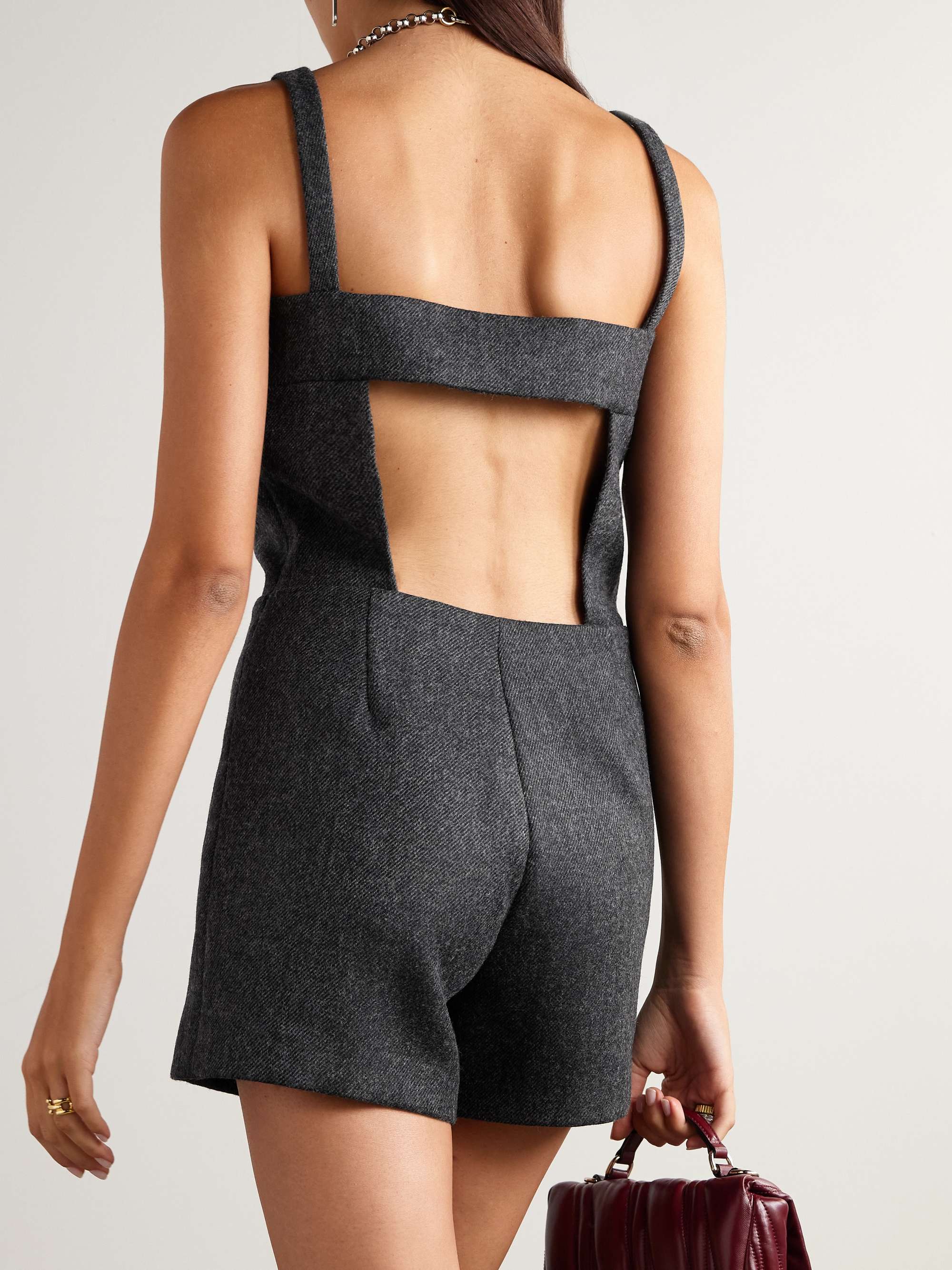 Open-back wool-twill playsuit view