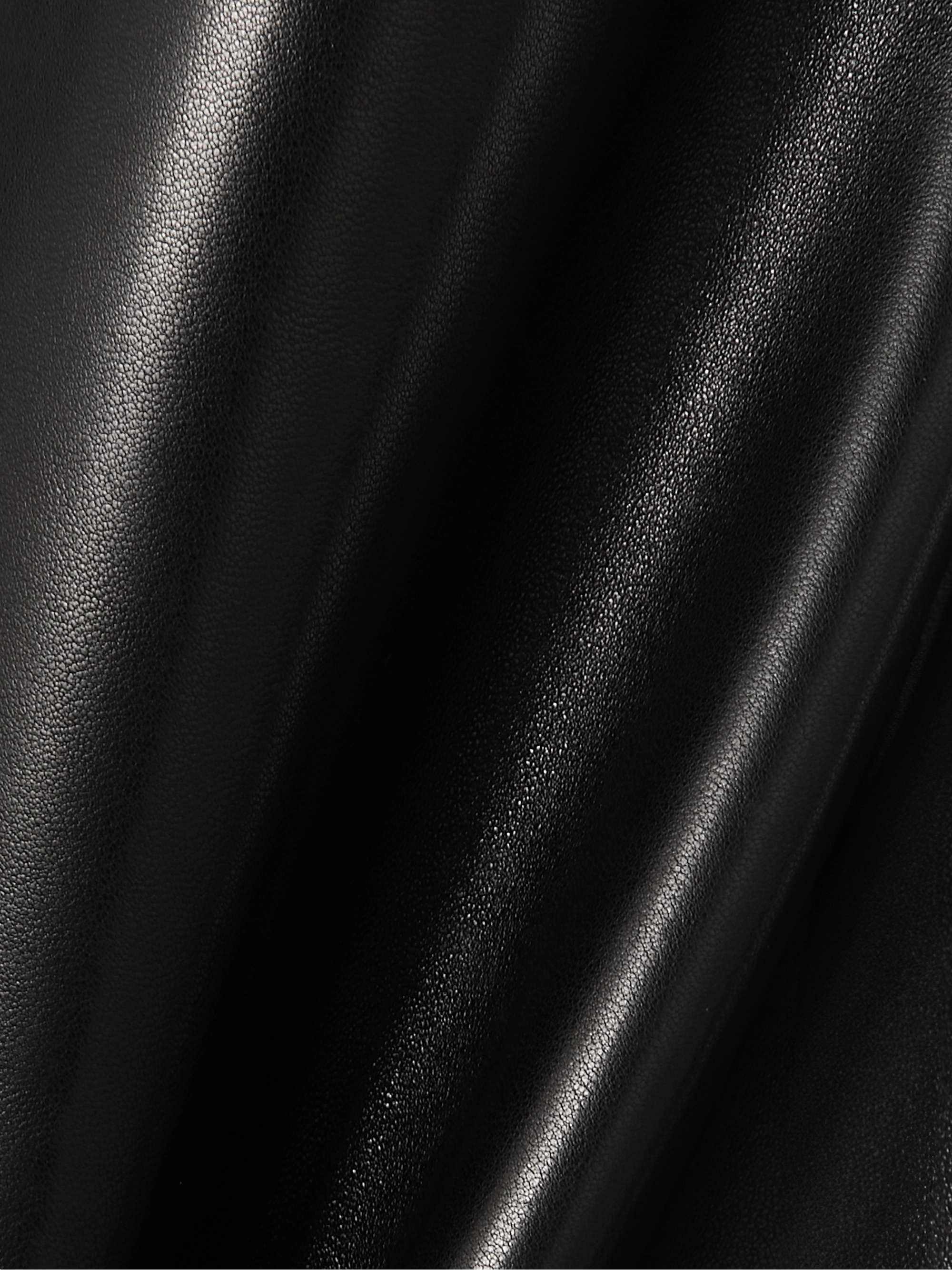 Paneled leather straight-leg pants view