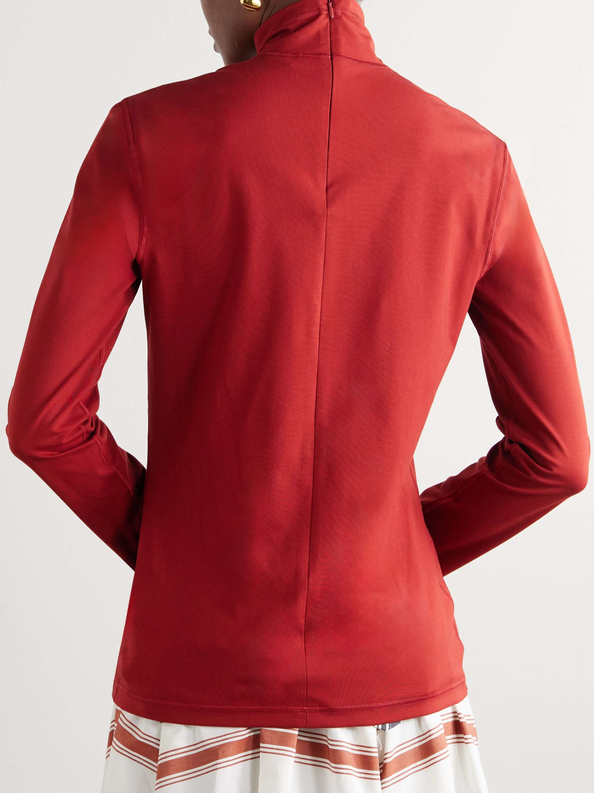 Appliquéd stretch-cotton jersey blouse view