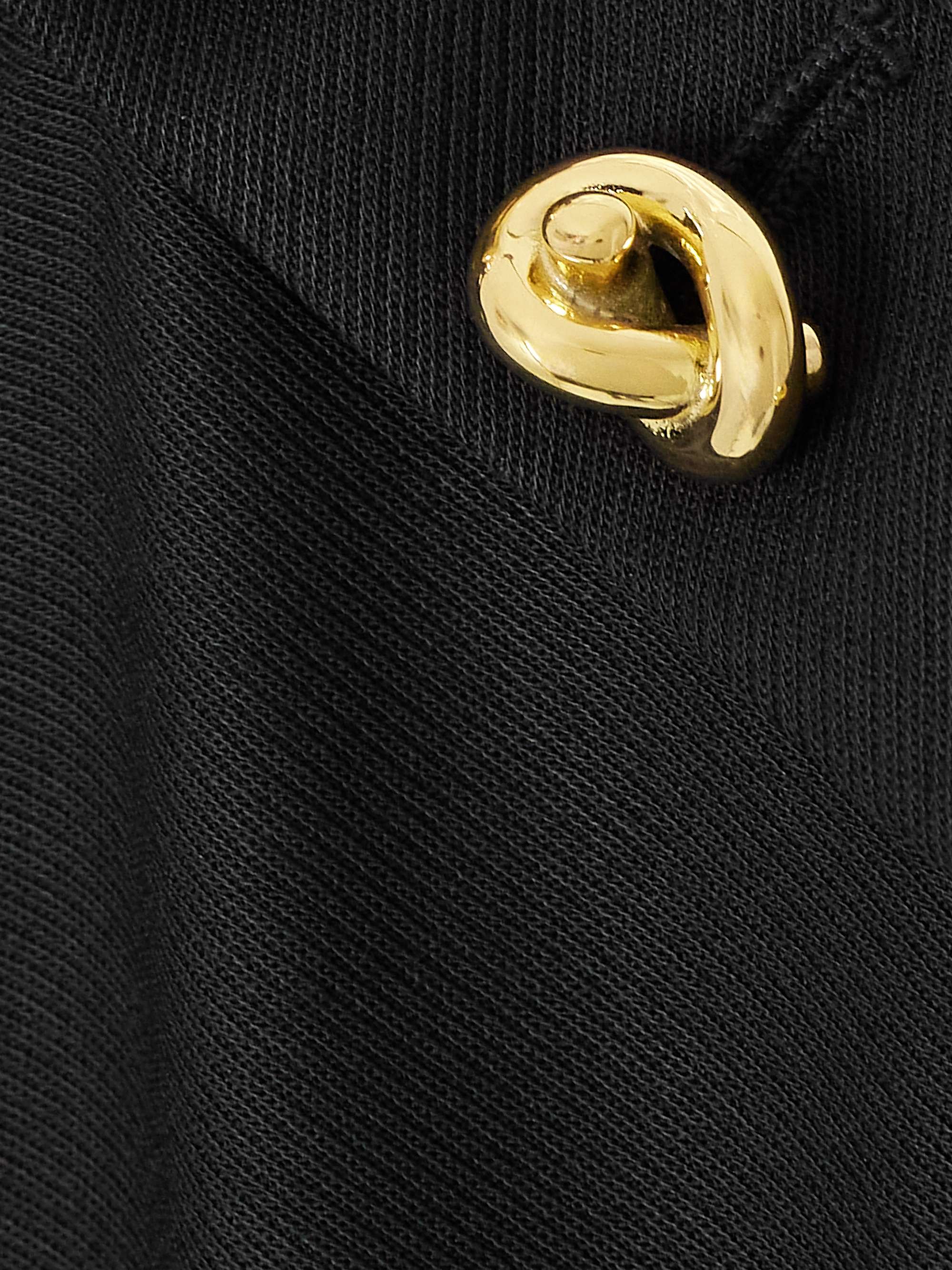 Cape-effect ribbed wool-blend dress view