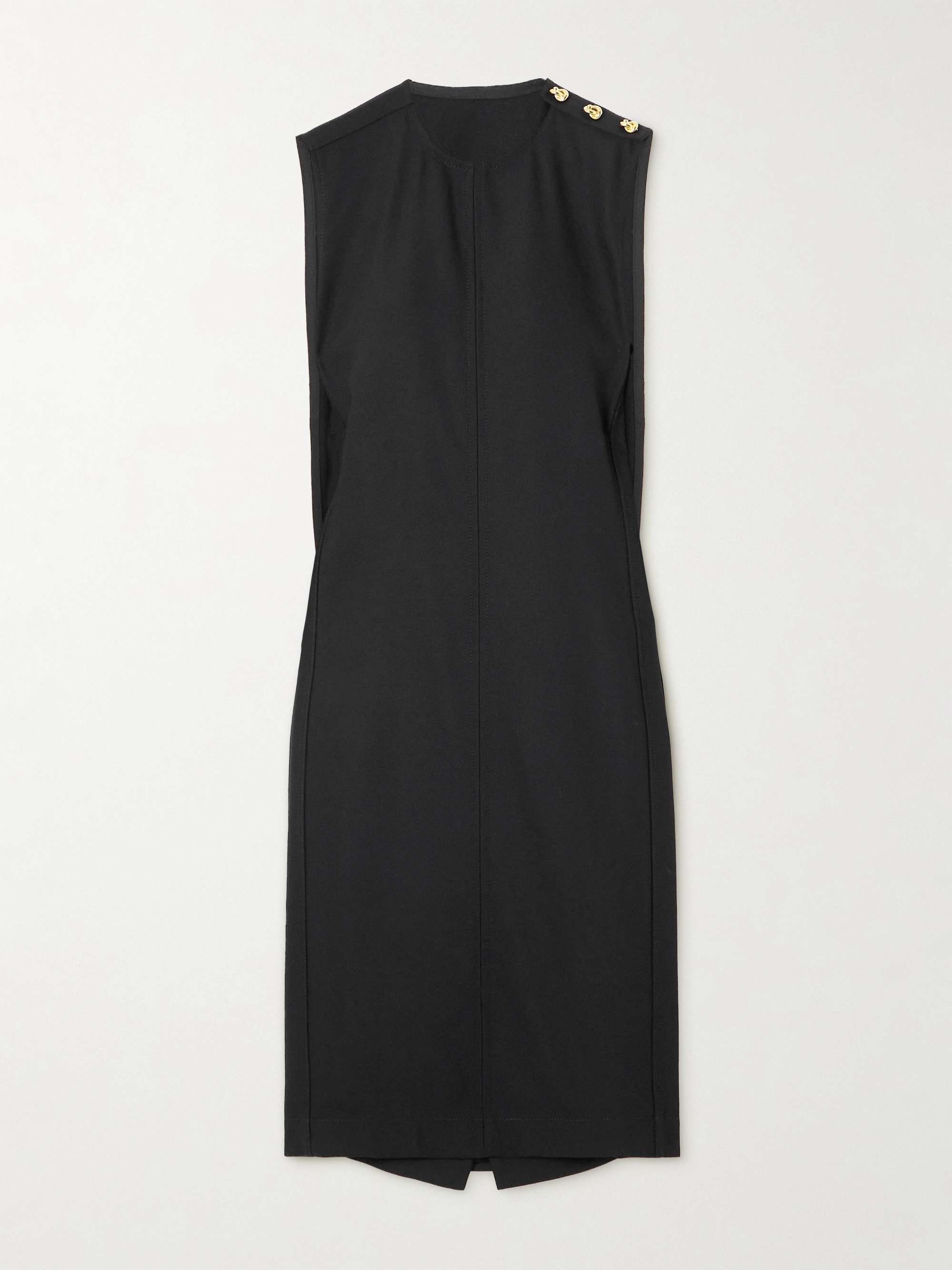 Cape-effect ribbed wool-blend dress view