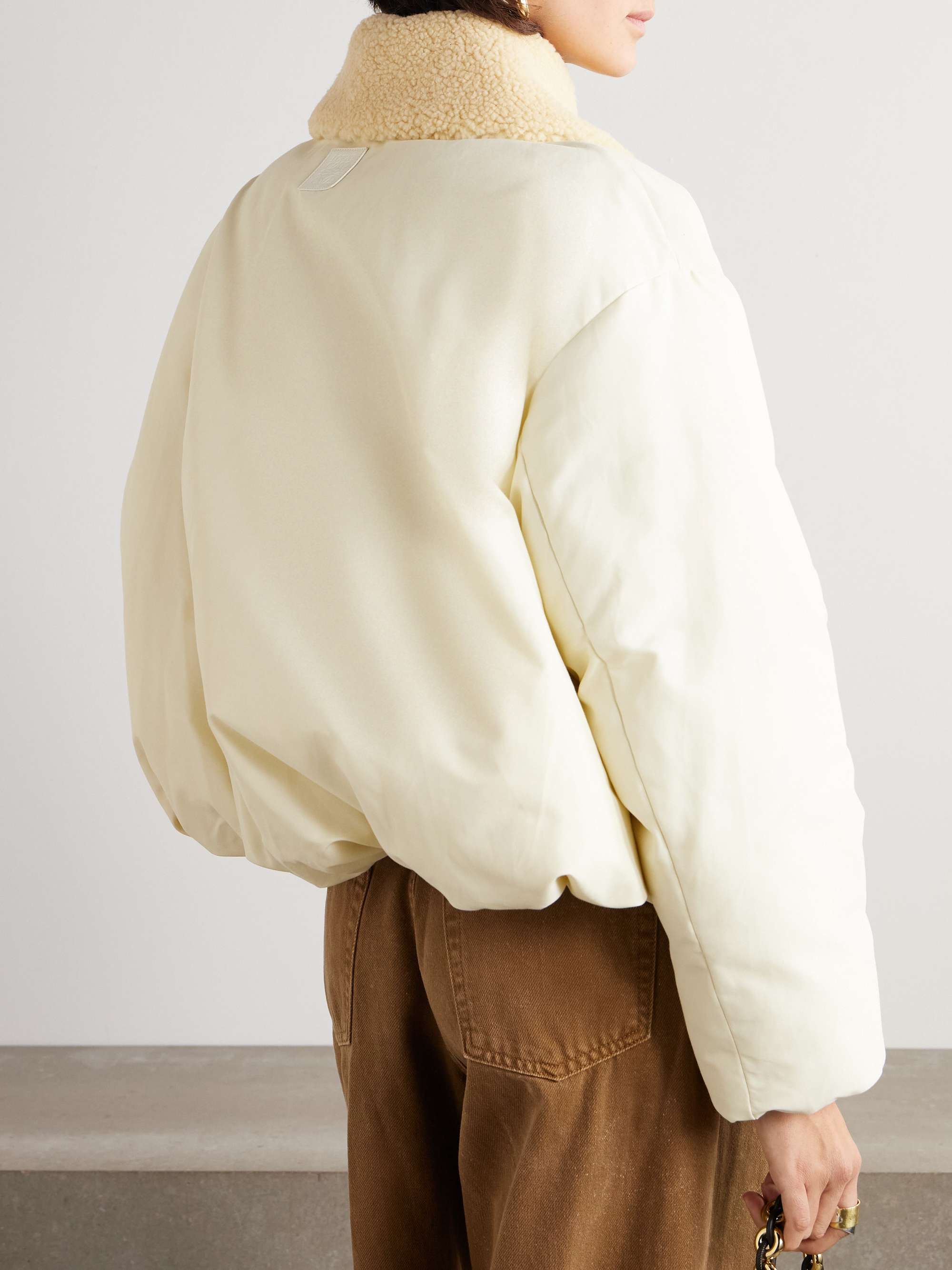 Shearling-trimmed cotton-blend shell jacket view