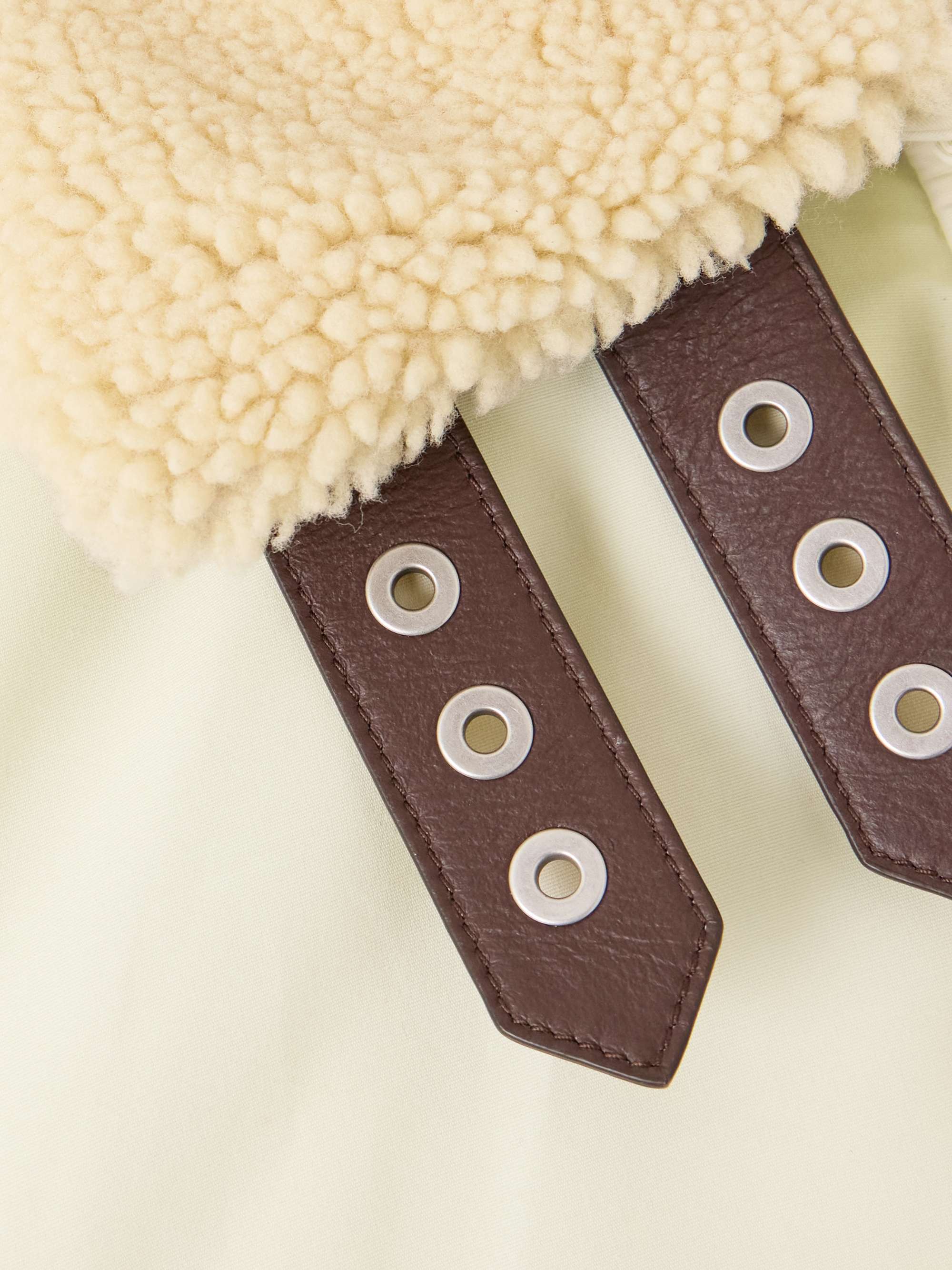 Shearling-trimmed cotton-blend shell jacket view