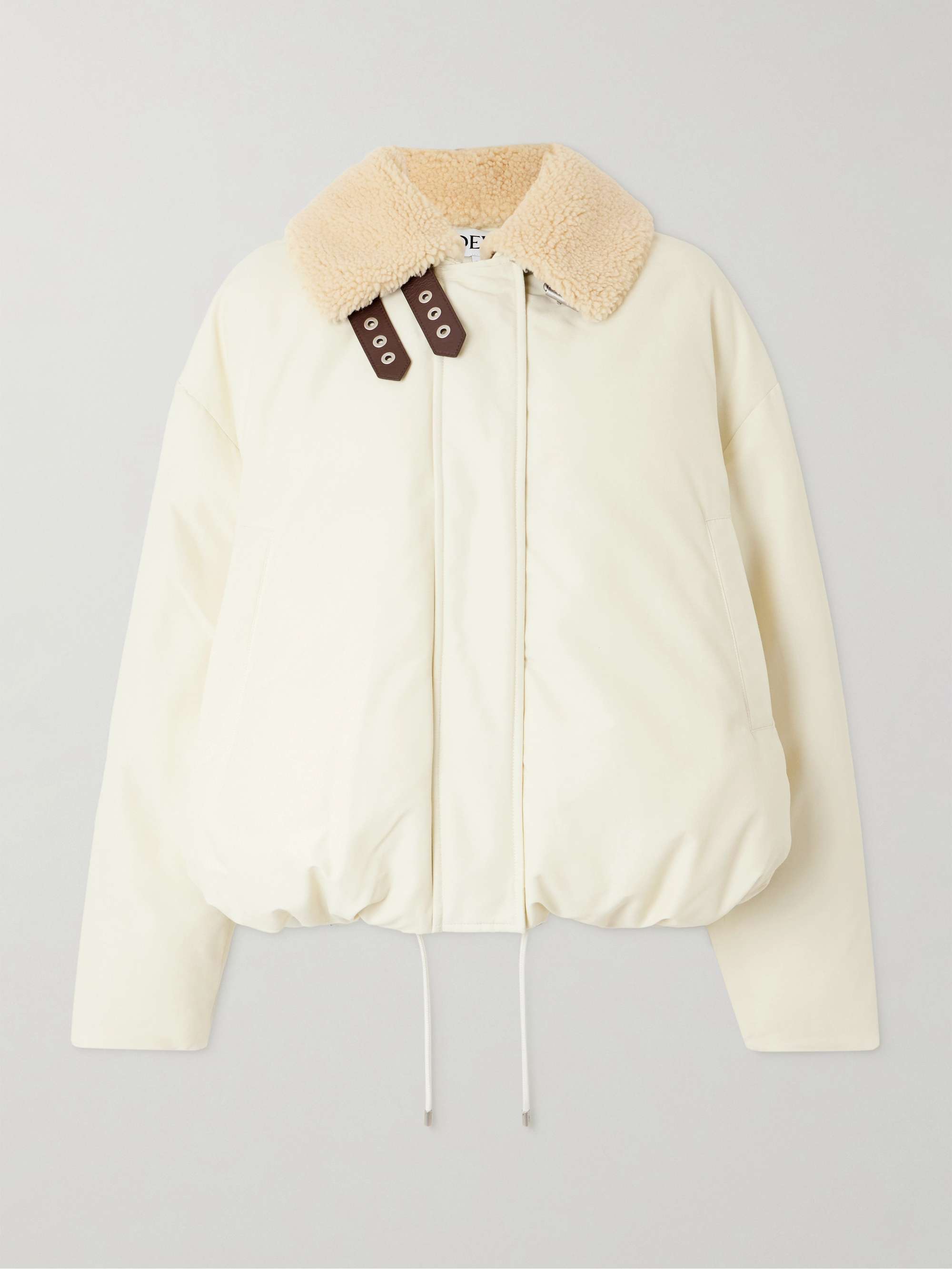 Shearling-trimmed cotton-blend shell jacket view