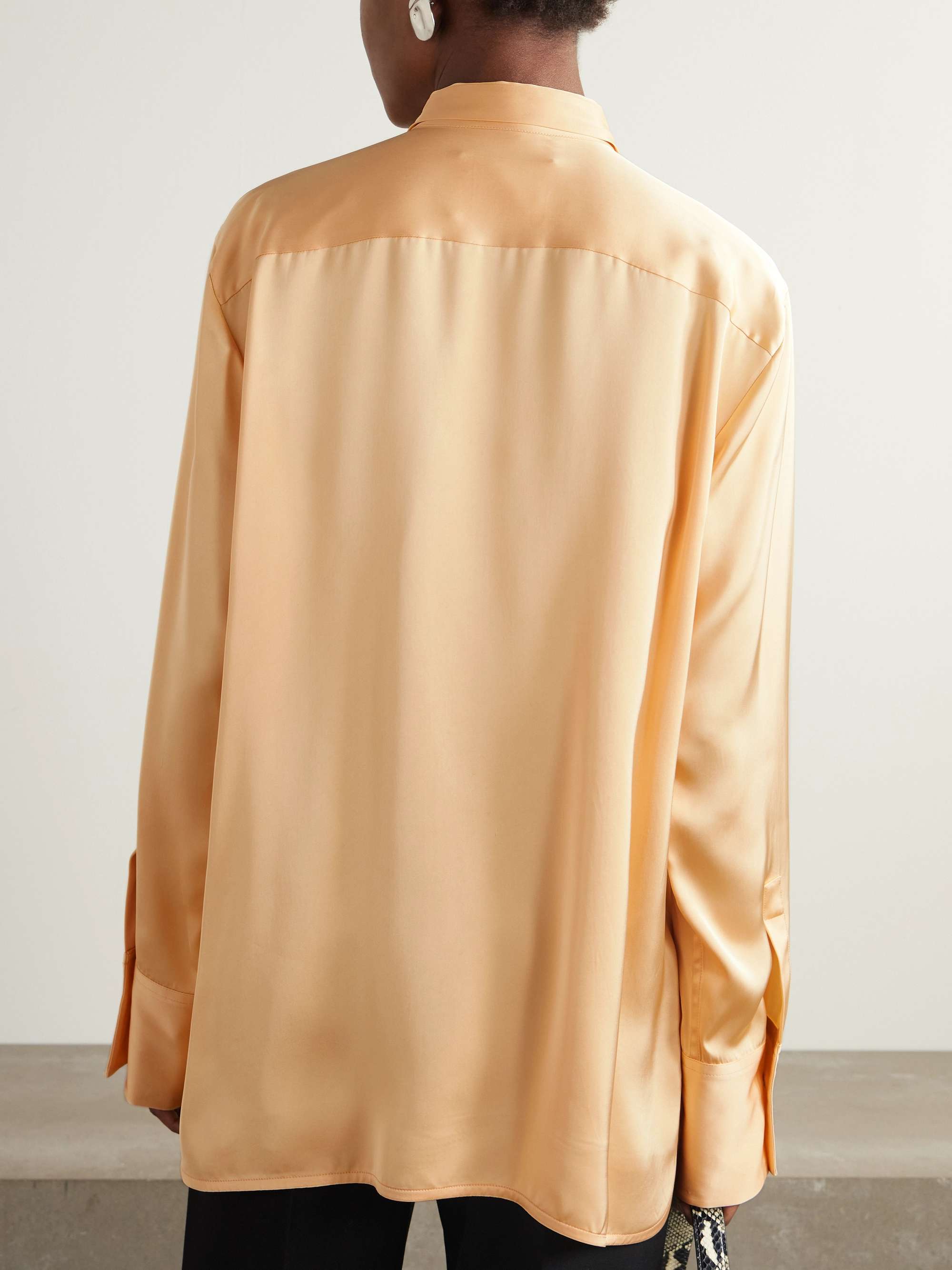 Tie-neck satin shirt view