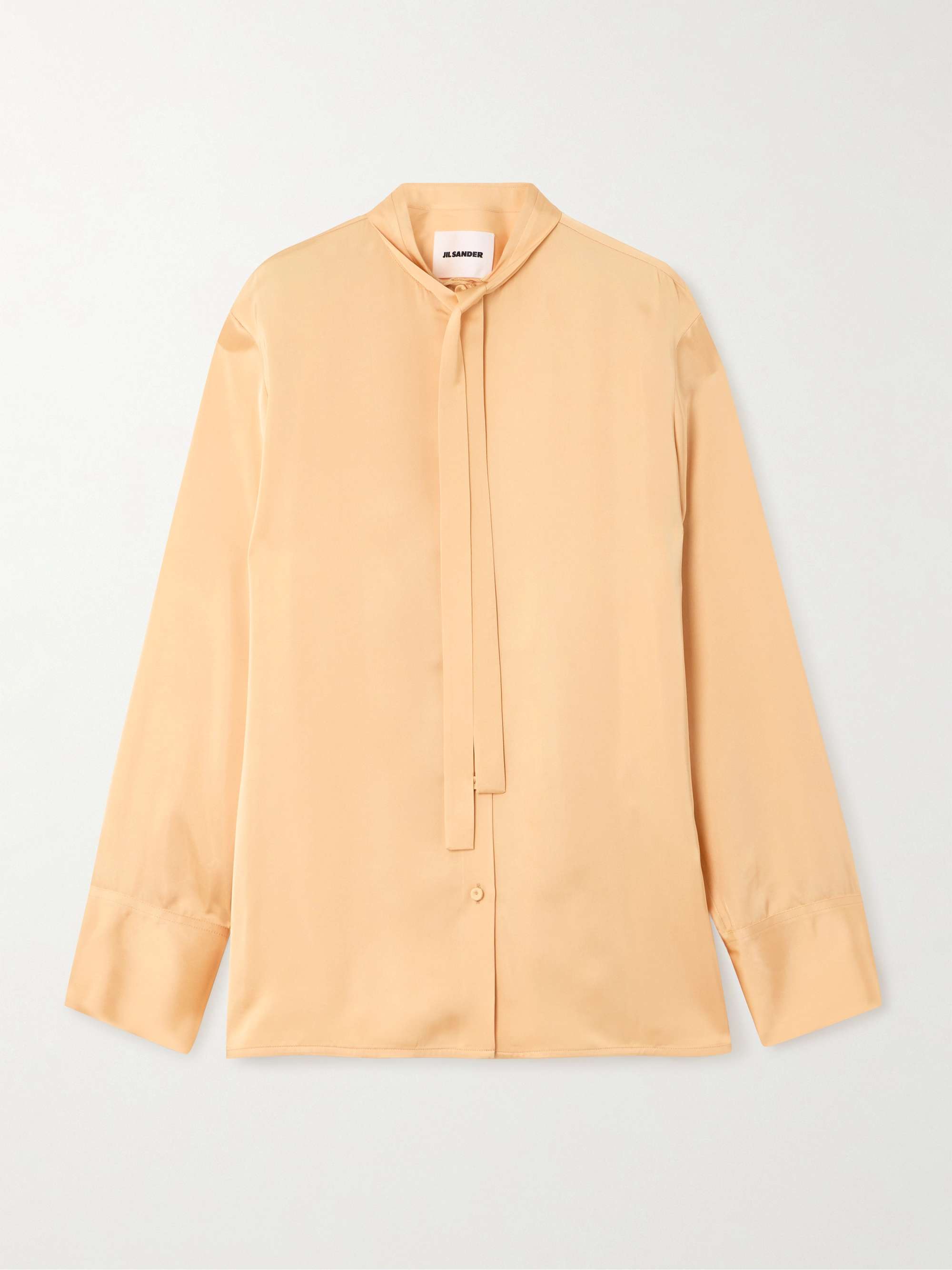 Tie-neck satin shirt view