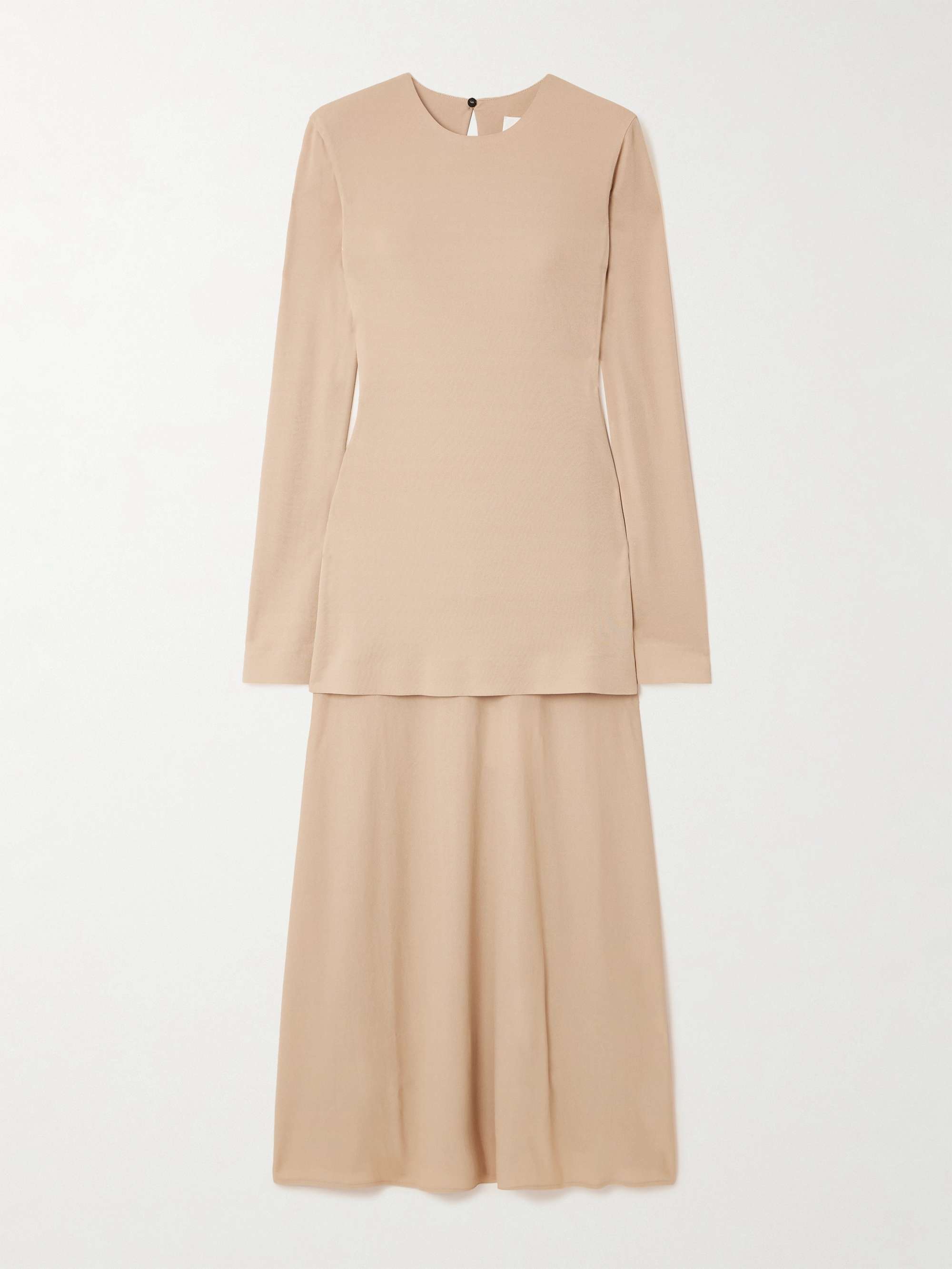 Layered crepe maxi dress view