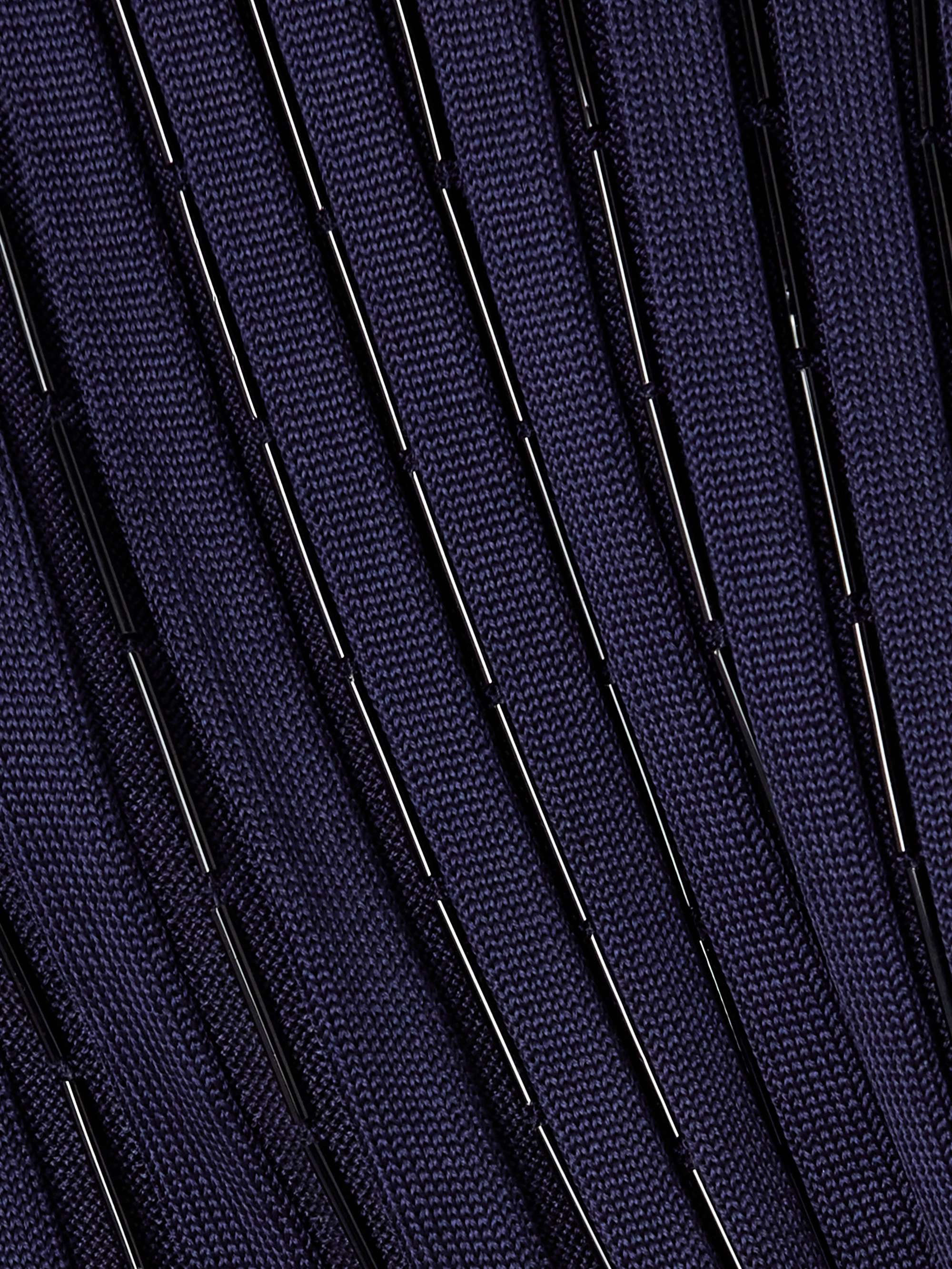 Bead-embellished ribbed-knit maxi dress view