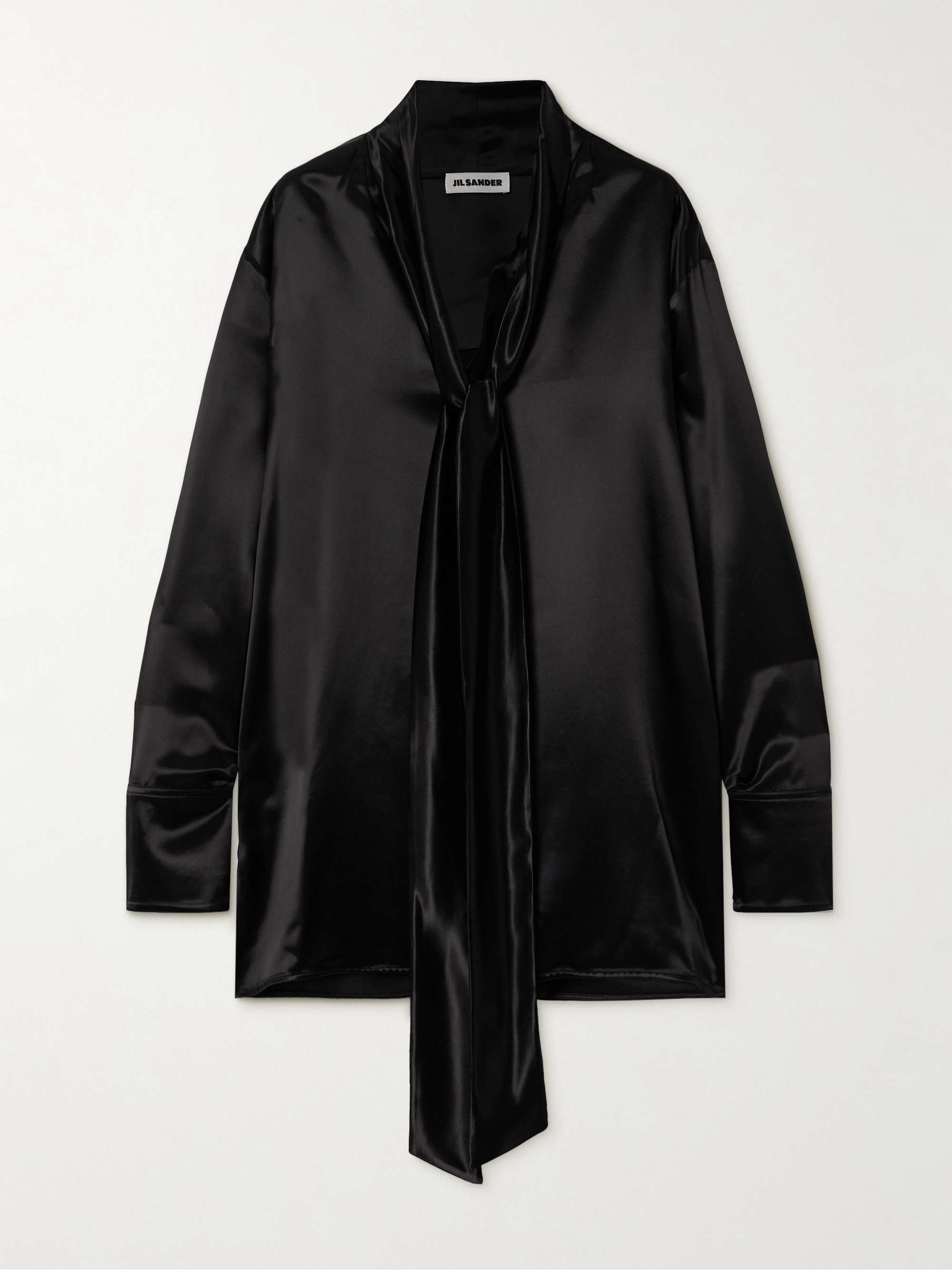 Tie-neck satin blouse view